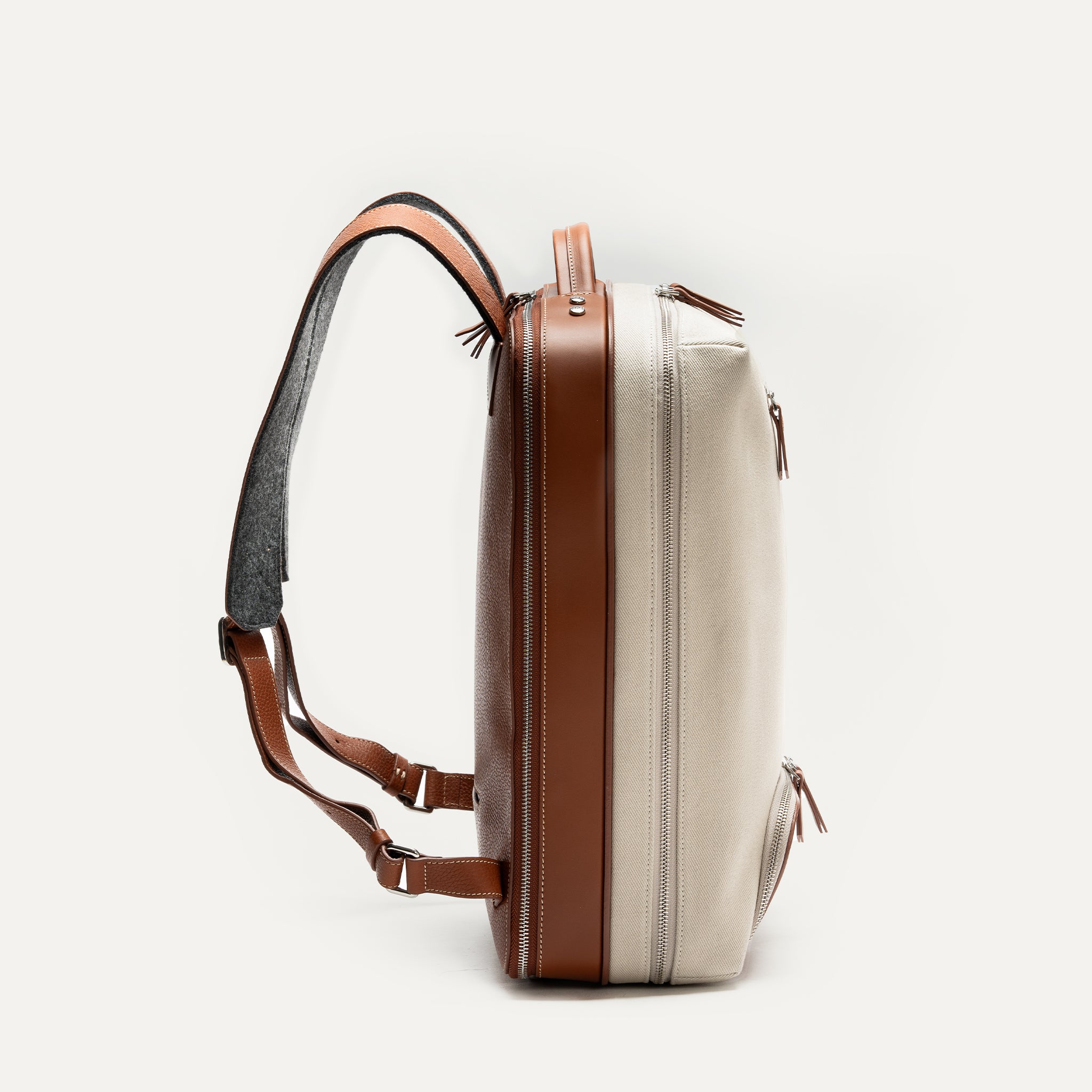 ANTOINE, Sand | lundi 36-hour Backpack in cotton and leather