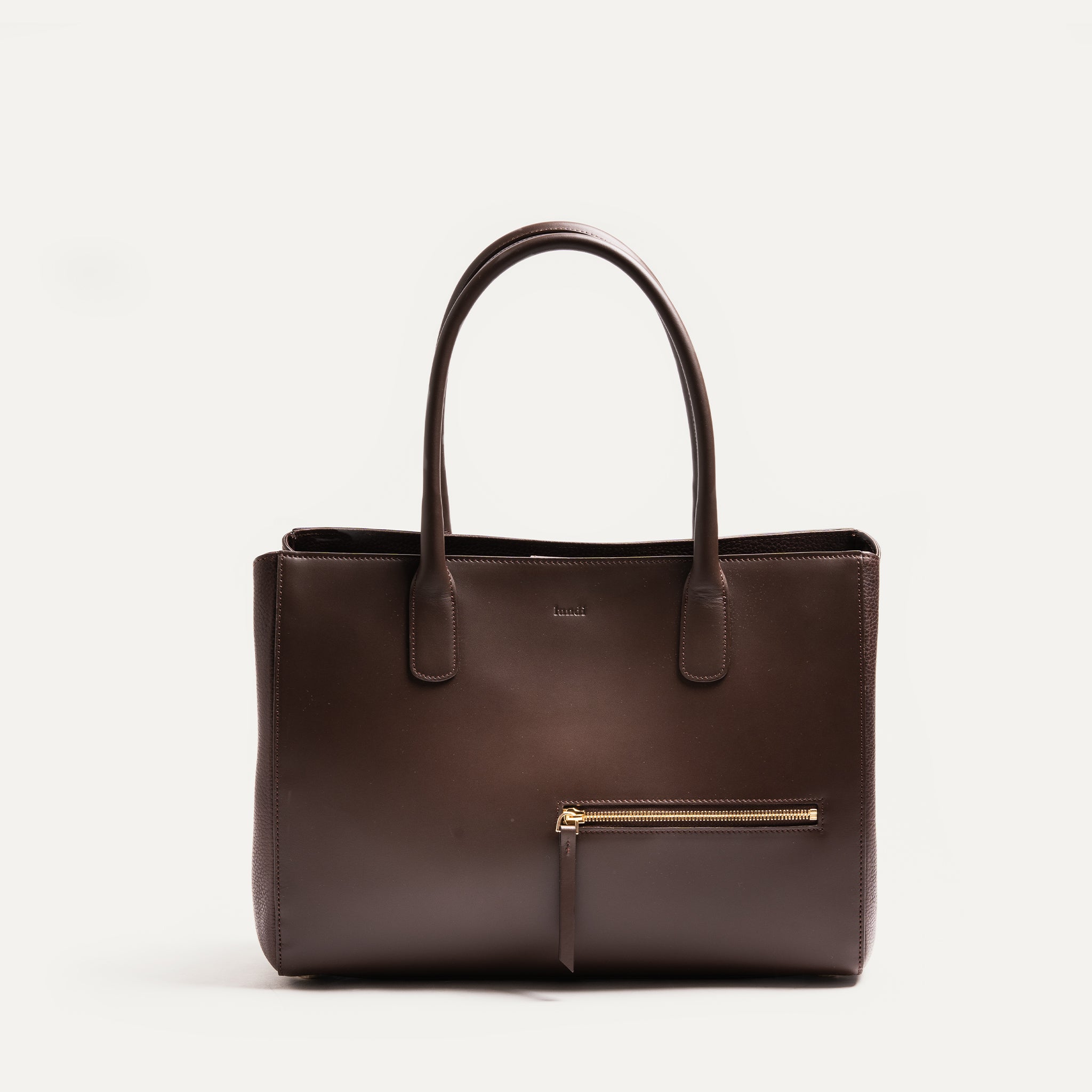 lundi Leather Tote Bag | Emy Chestnut