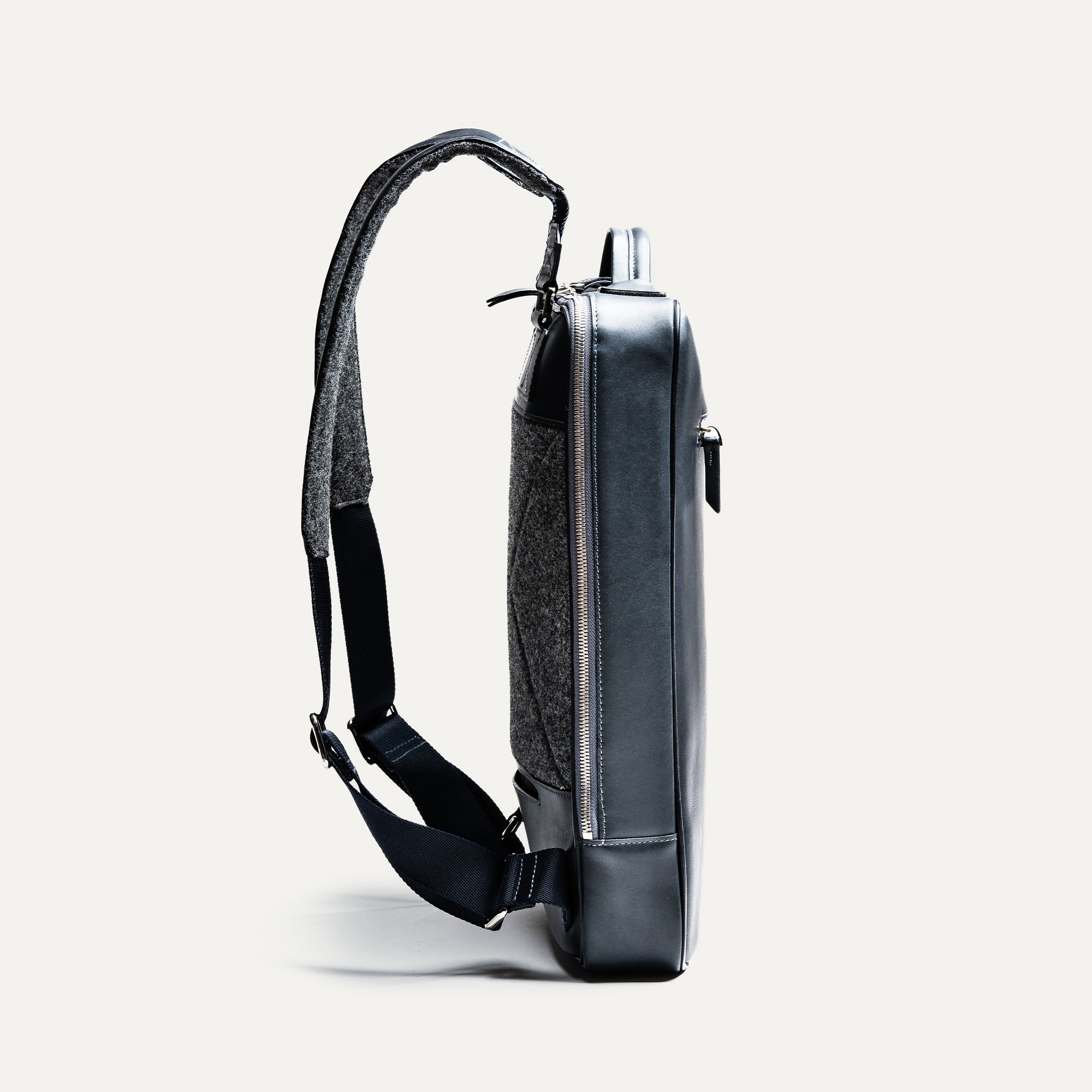 lundi Leather Backpack | SIMON Navy