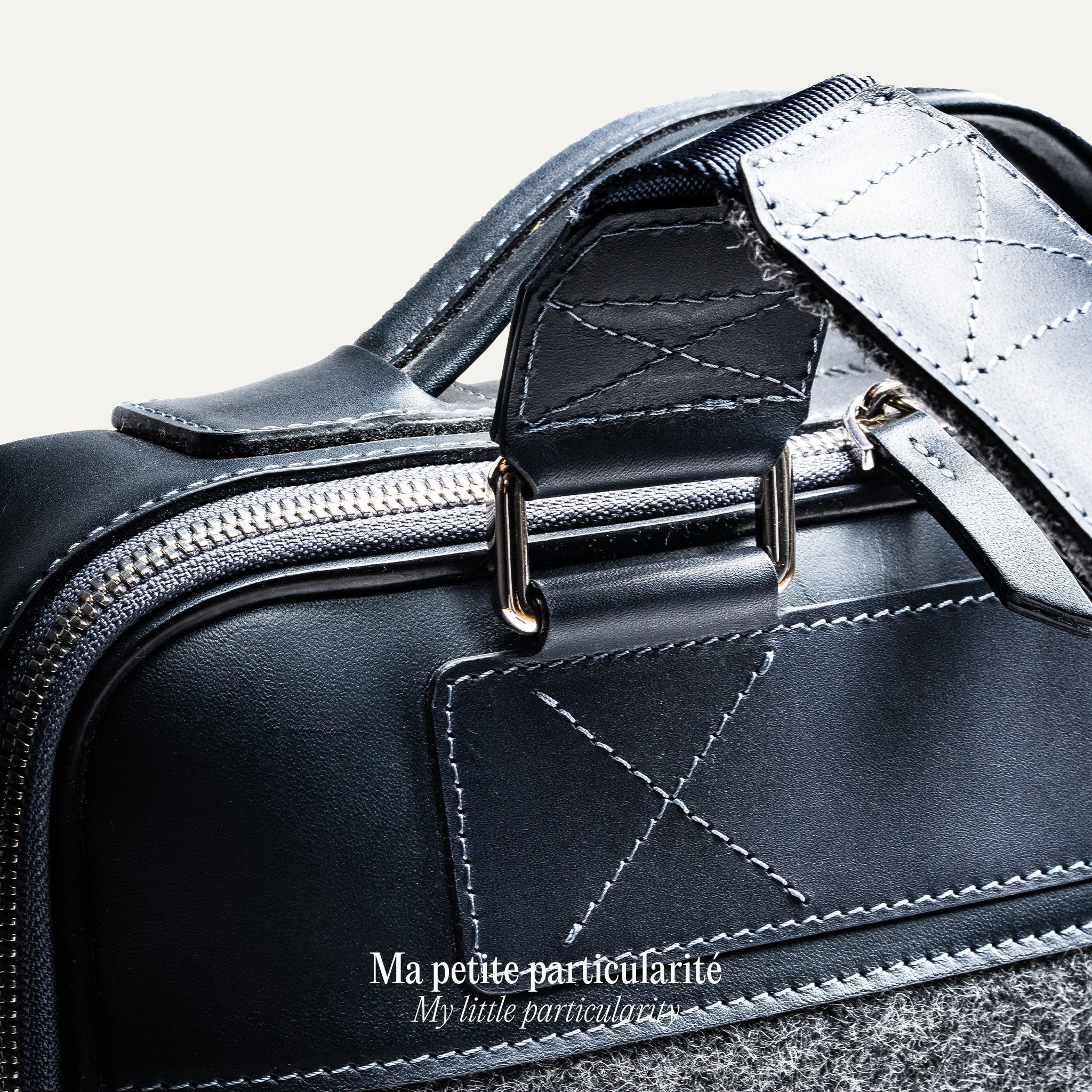 lundi Leather Backpack | SIMON Navy