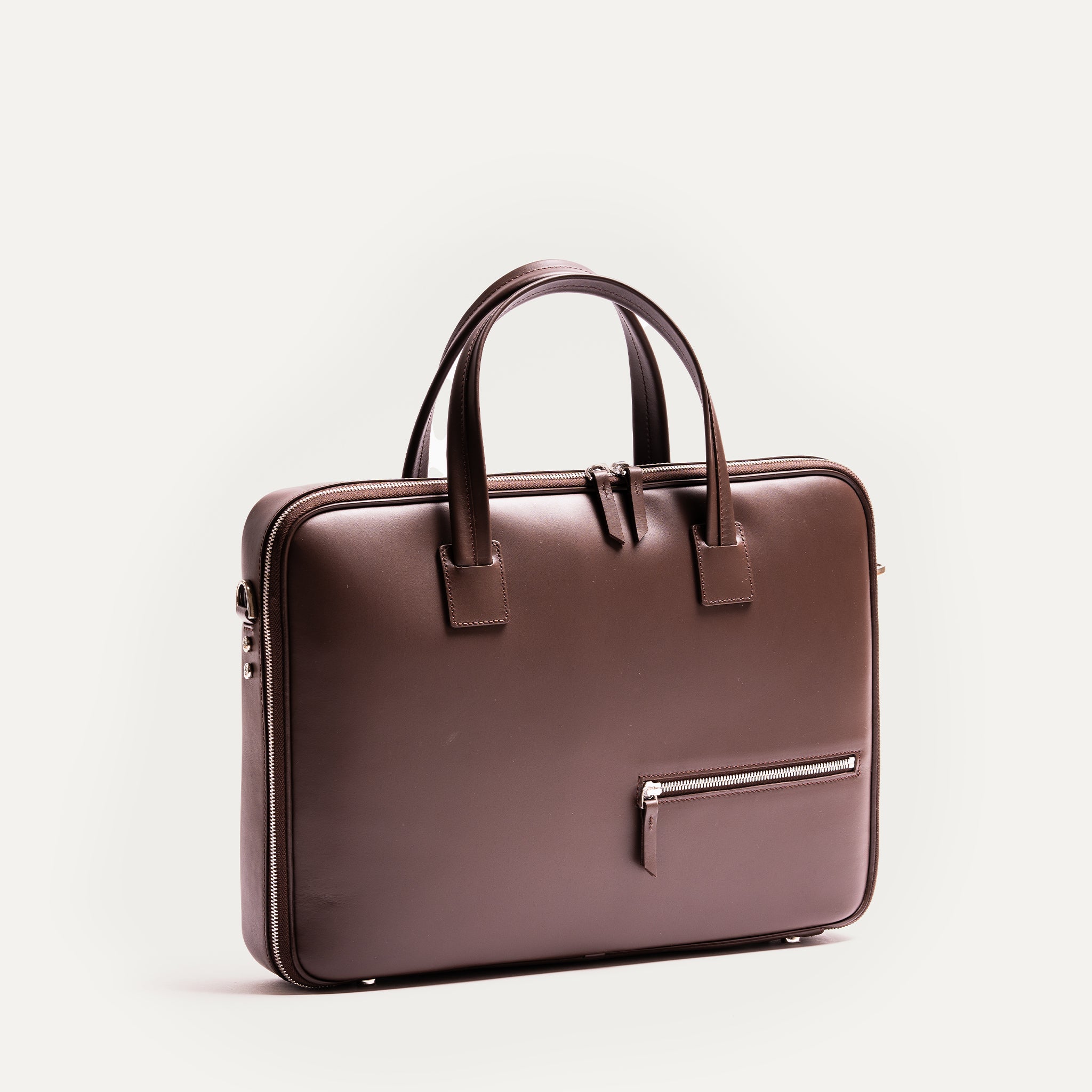 lundi Leather Briefcase | ALESSANDRO Brown