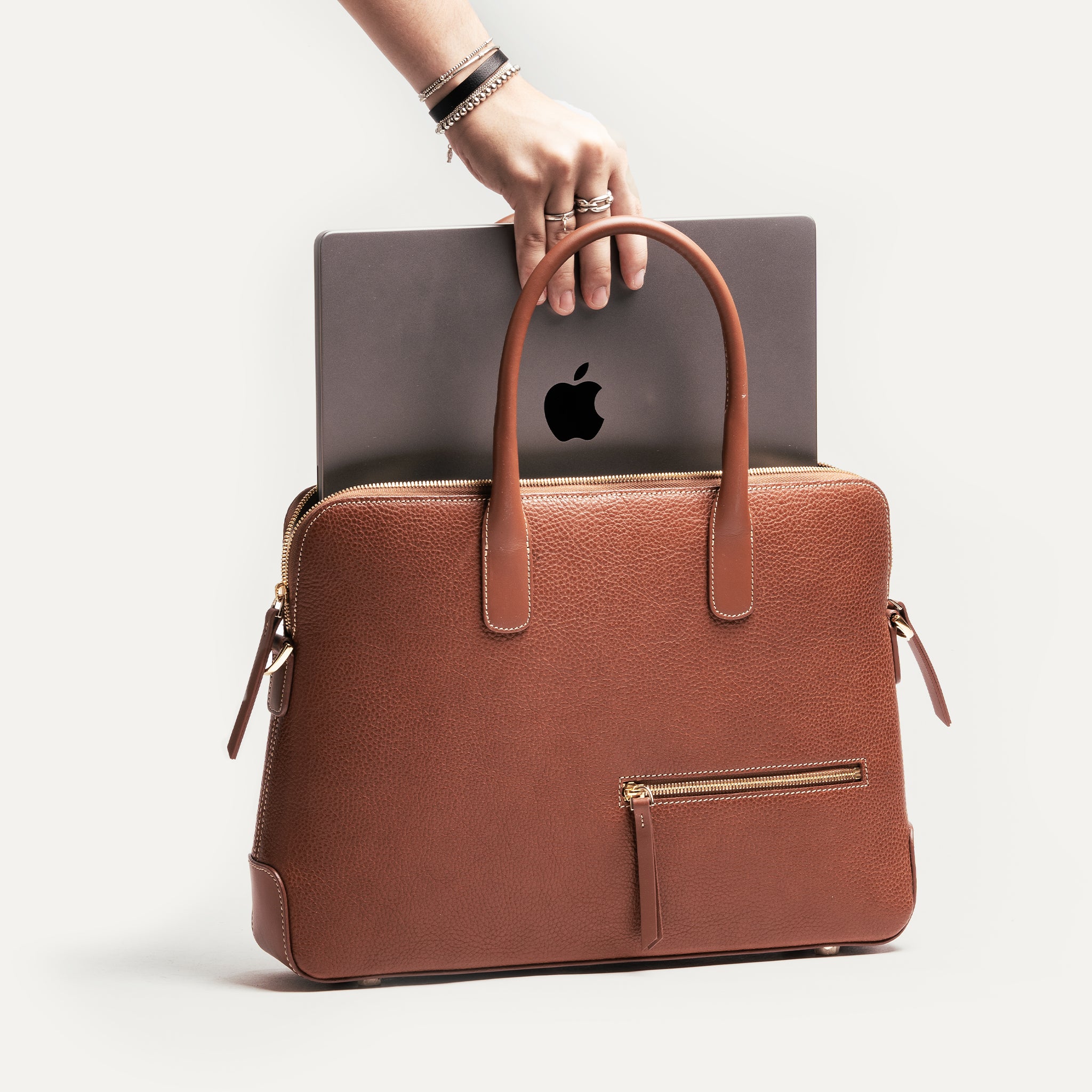 lundi Leather Briefcase | Lena Cognac