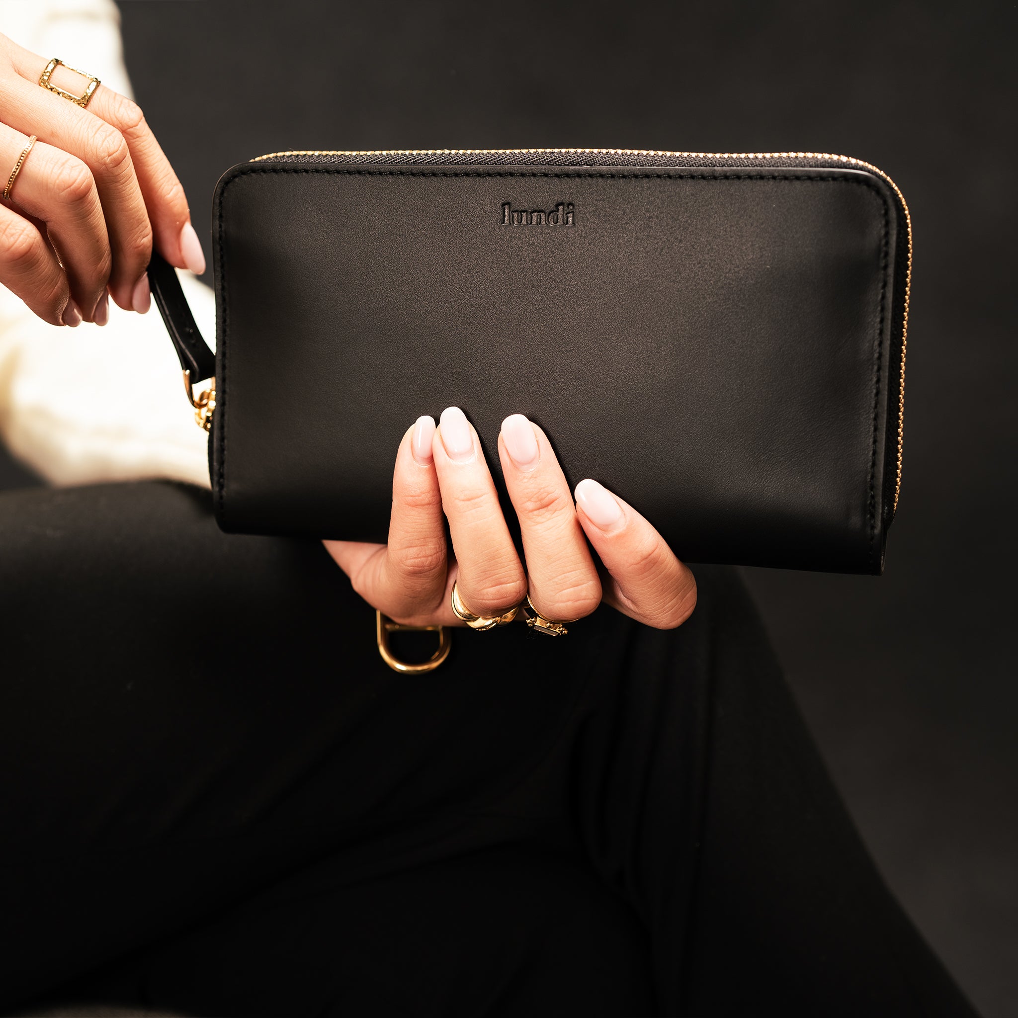 lundi Women Leather Wallet | Stella Black