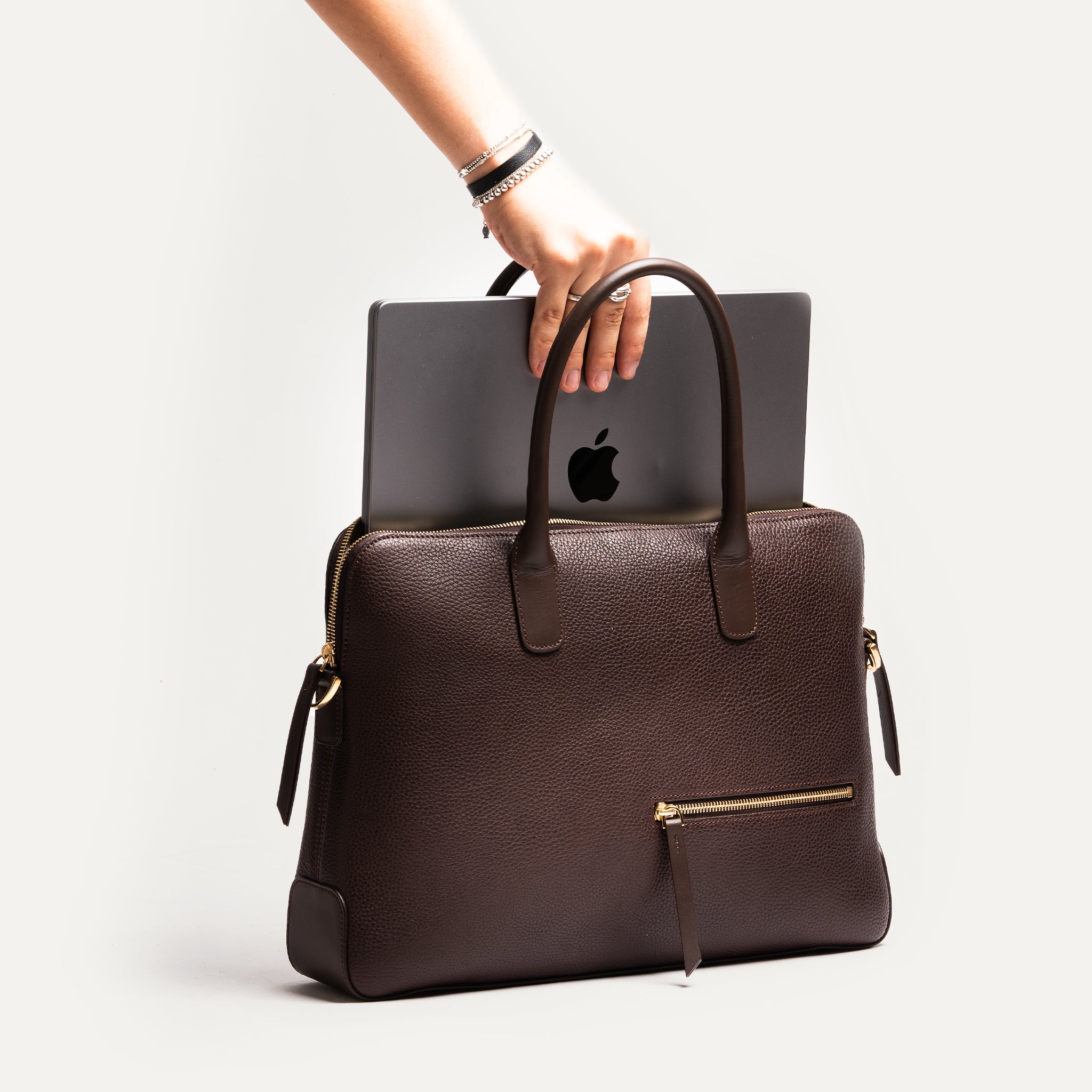 lundi Leather Briefcase | Lena Chestnut