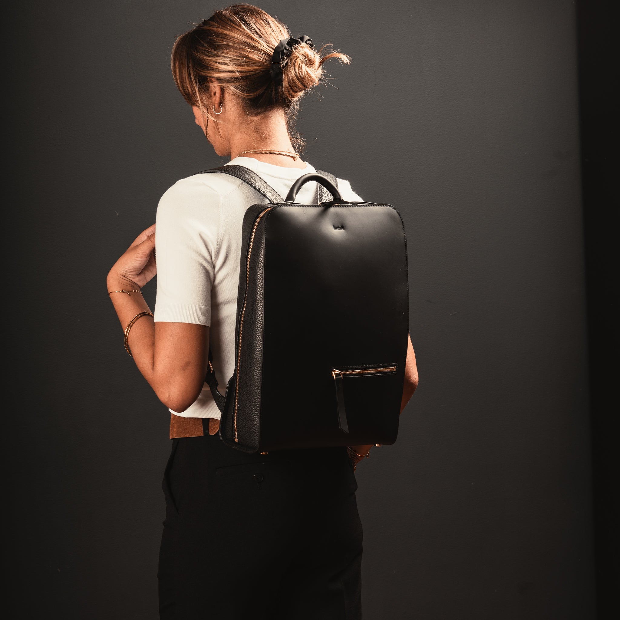 lundi Leather Backpack | Chiara Black