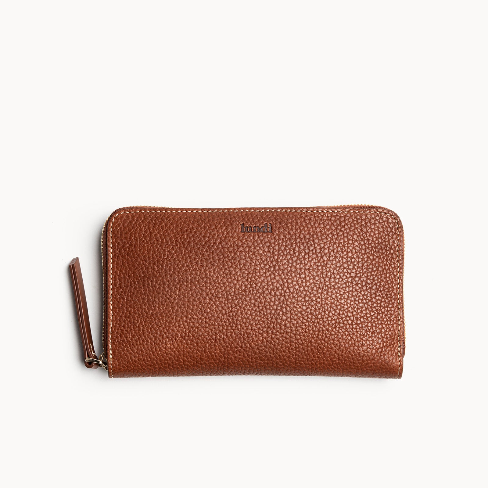 Compagnon femme en cuir grainé cognac