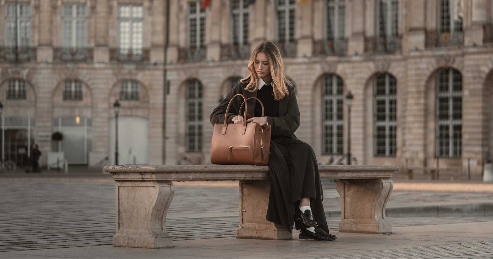 Cabas femme en cuir ~ EMY - NOIR