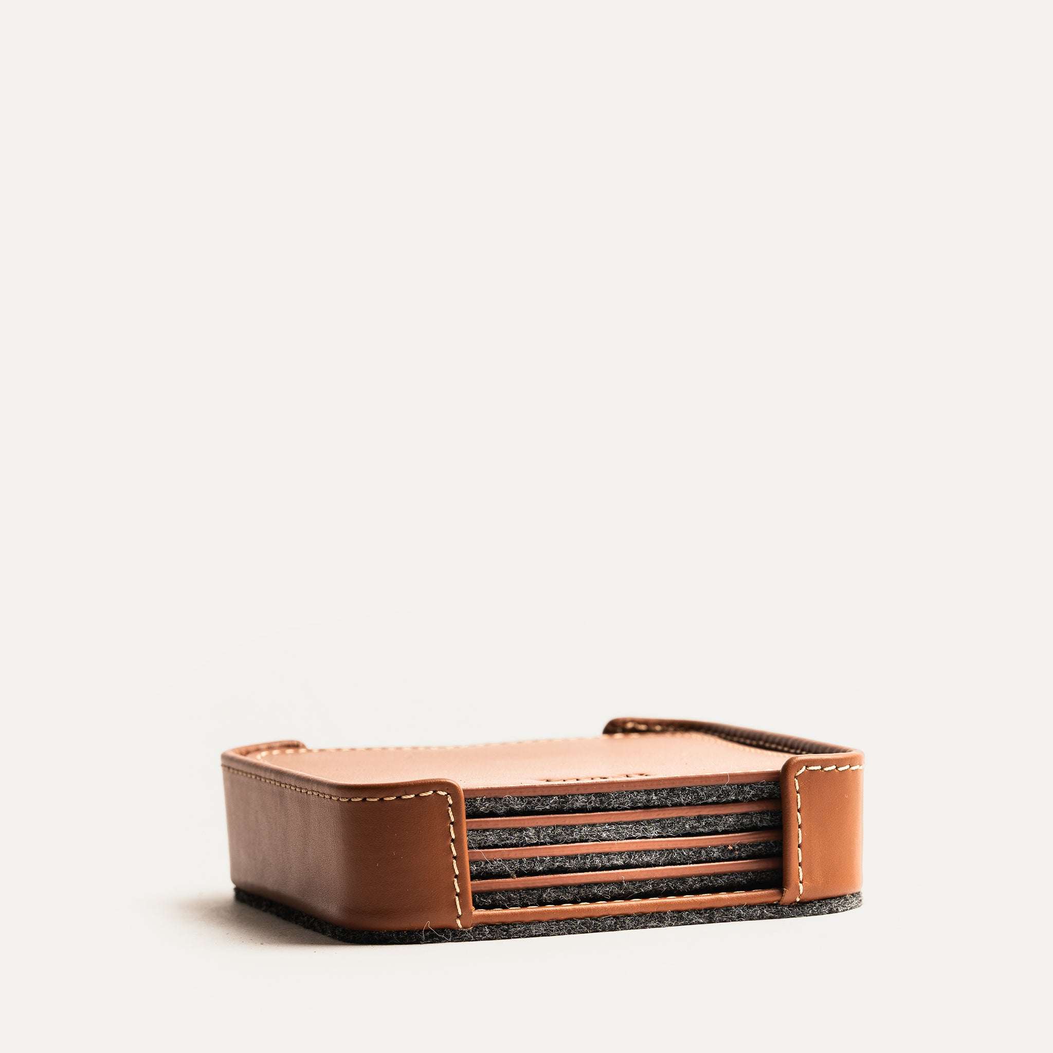 Leather Coaster set | Ivo Cognac
