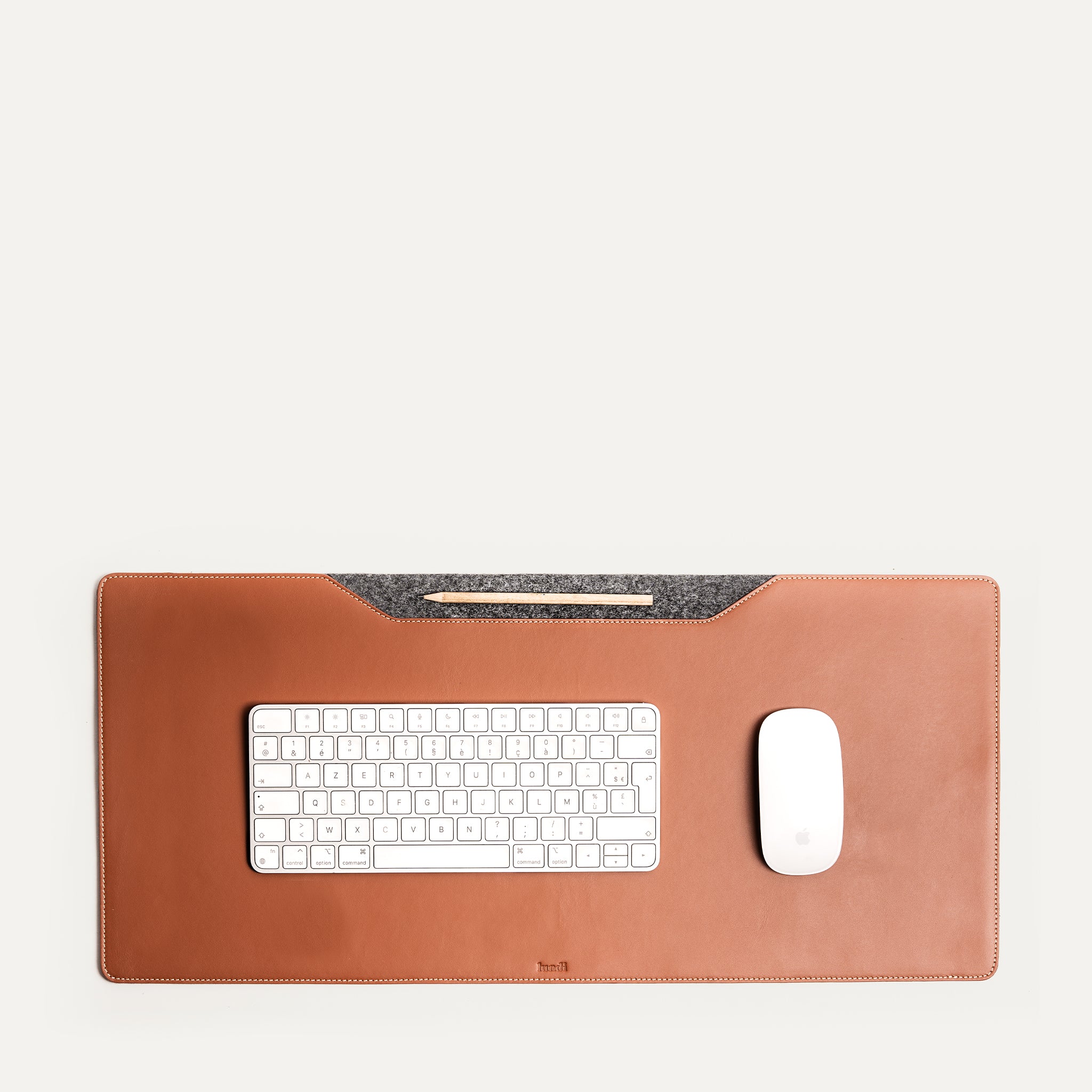 Leather Desk Mat - L Size | LILIO Cognac