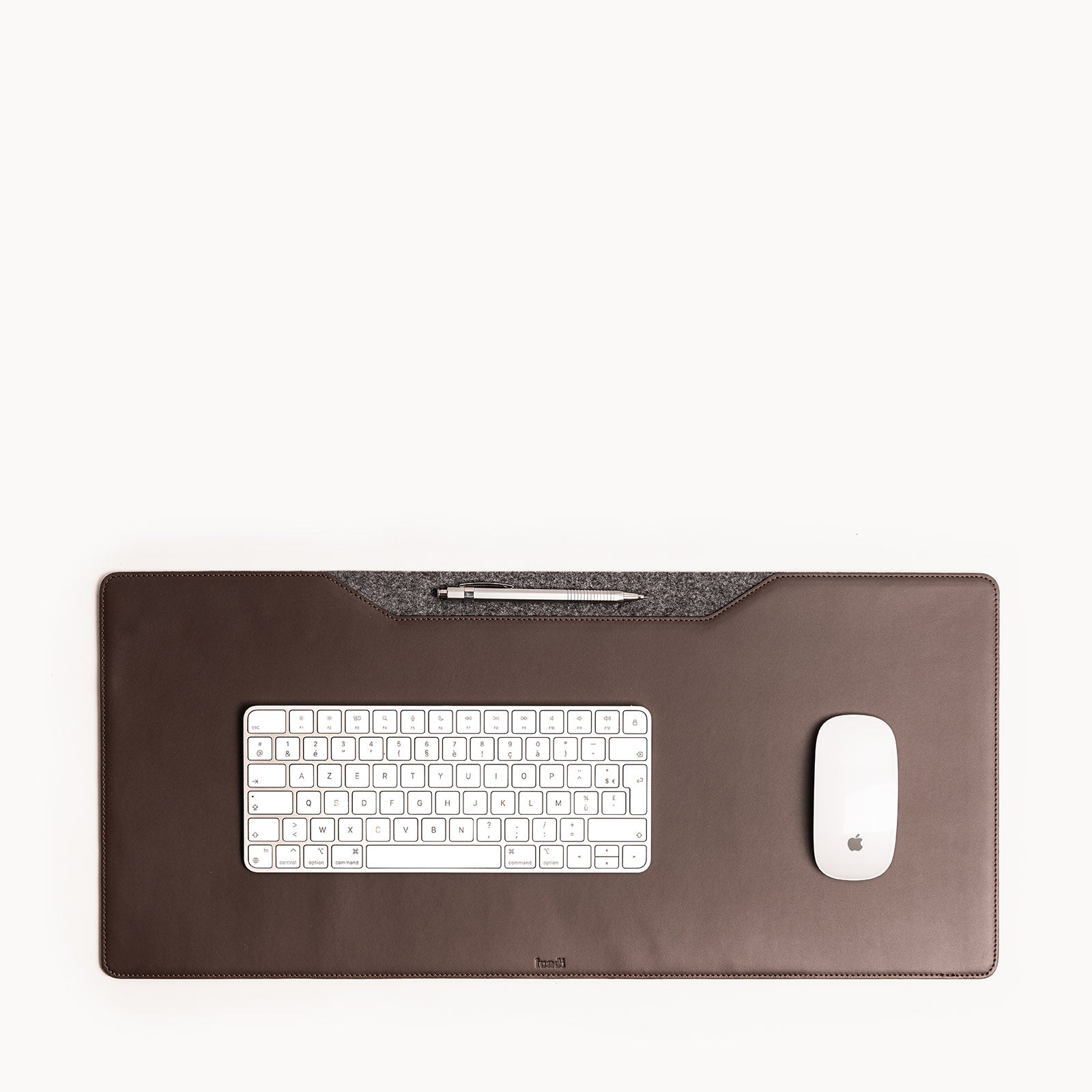 Leather desk pad​ in brown