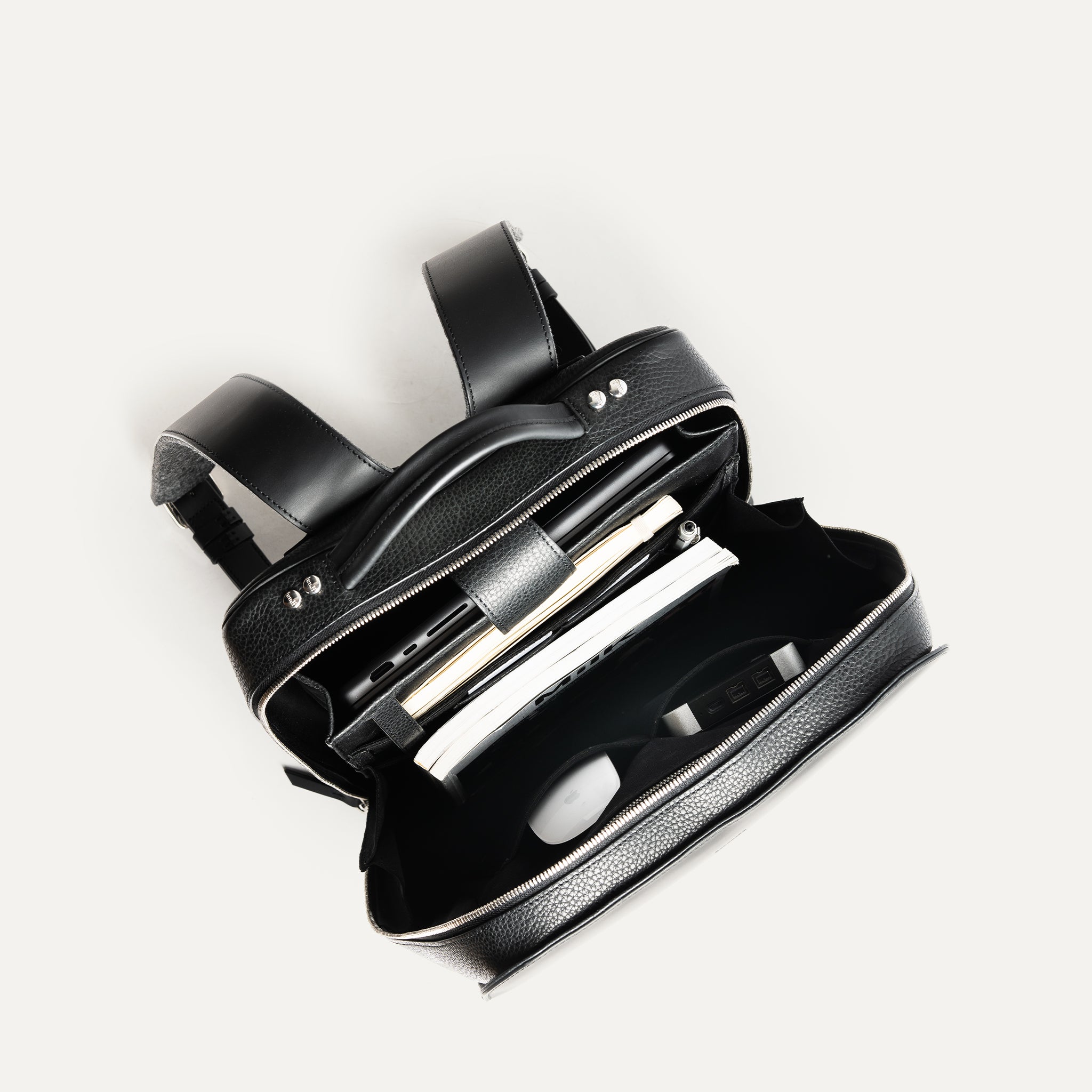 lundi Leather Backpack | MATTEO Black