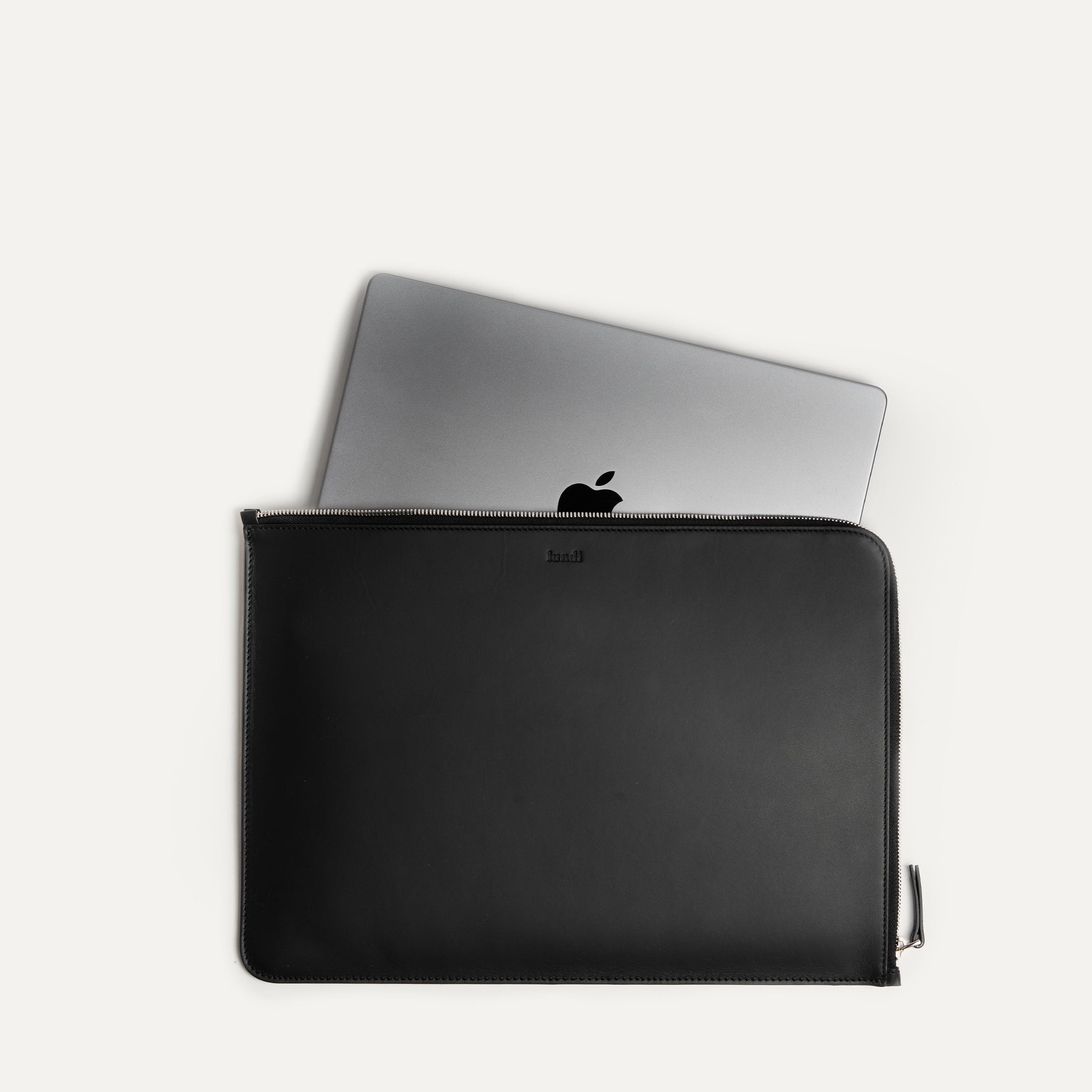 13 and 14-inch leather laptop sleeve| MAYA Black