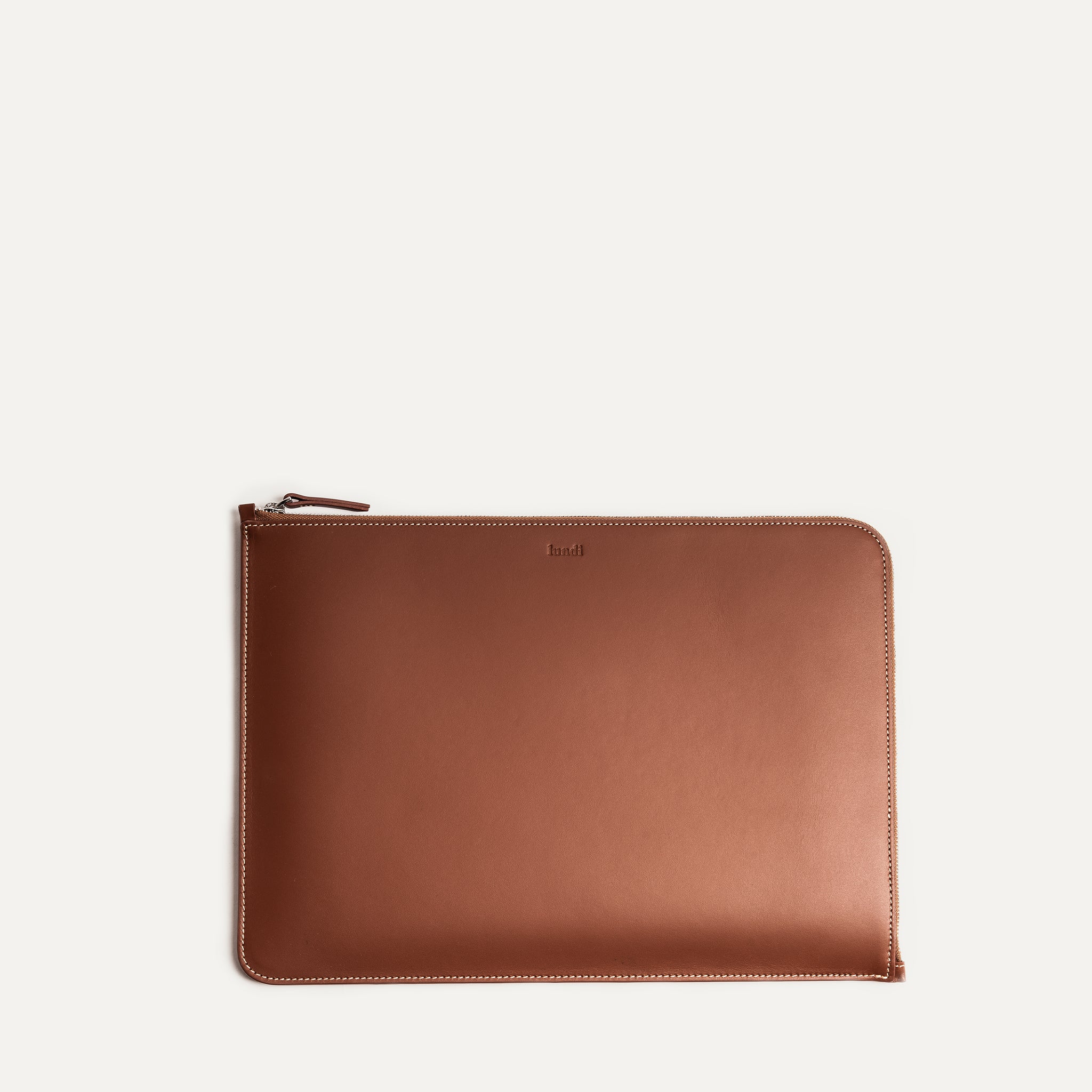 Pochette ordinateur en cuir 13 et 14 pouces | MAYA Cognac