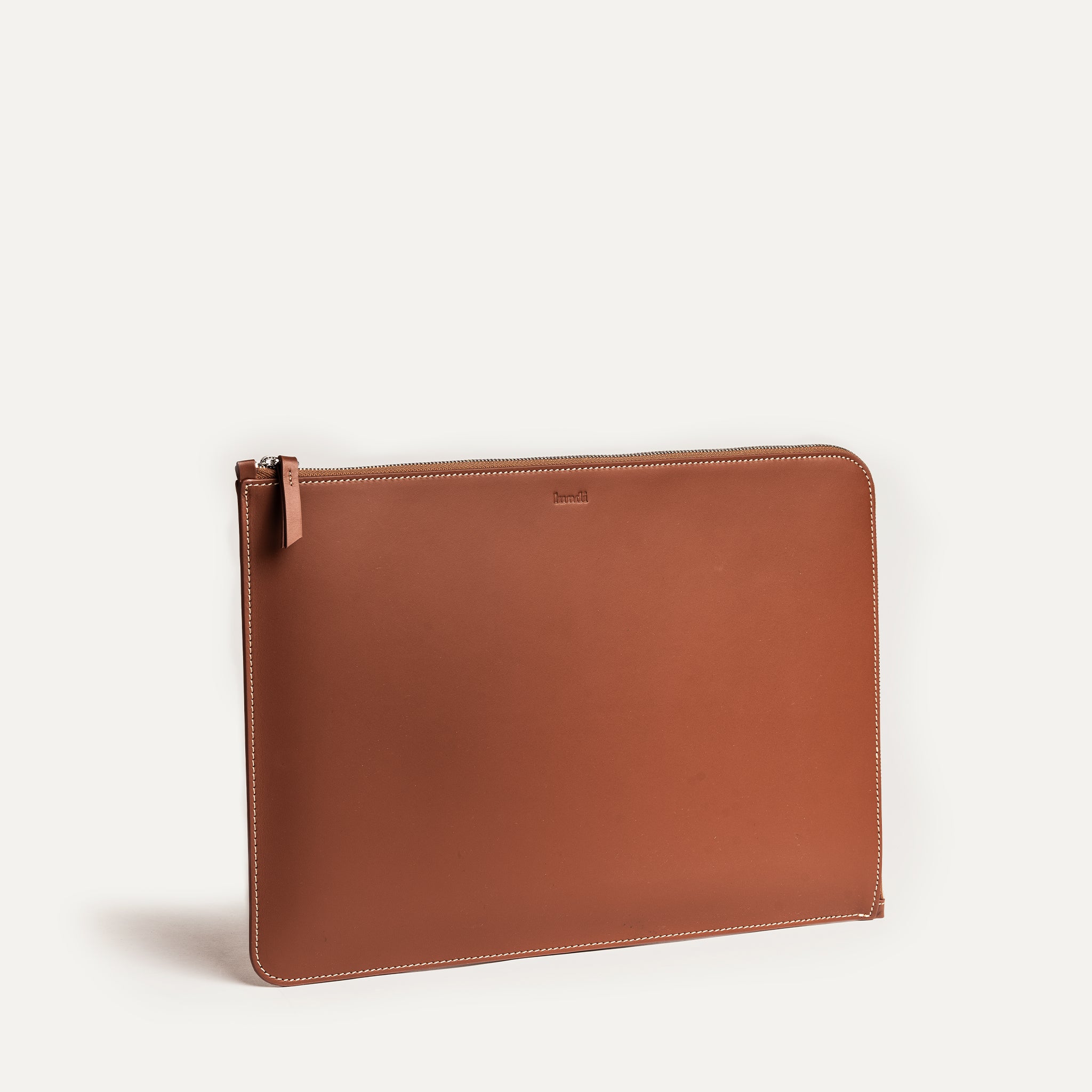 13 and 14-inch leather laptop sleeve| MAYA Cognac