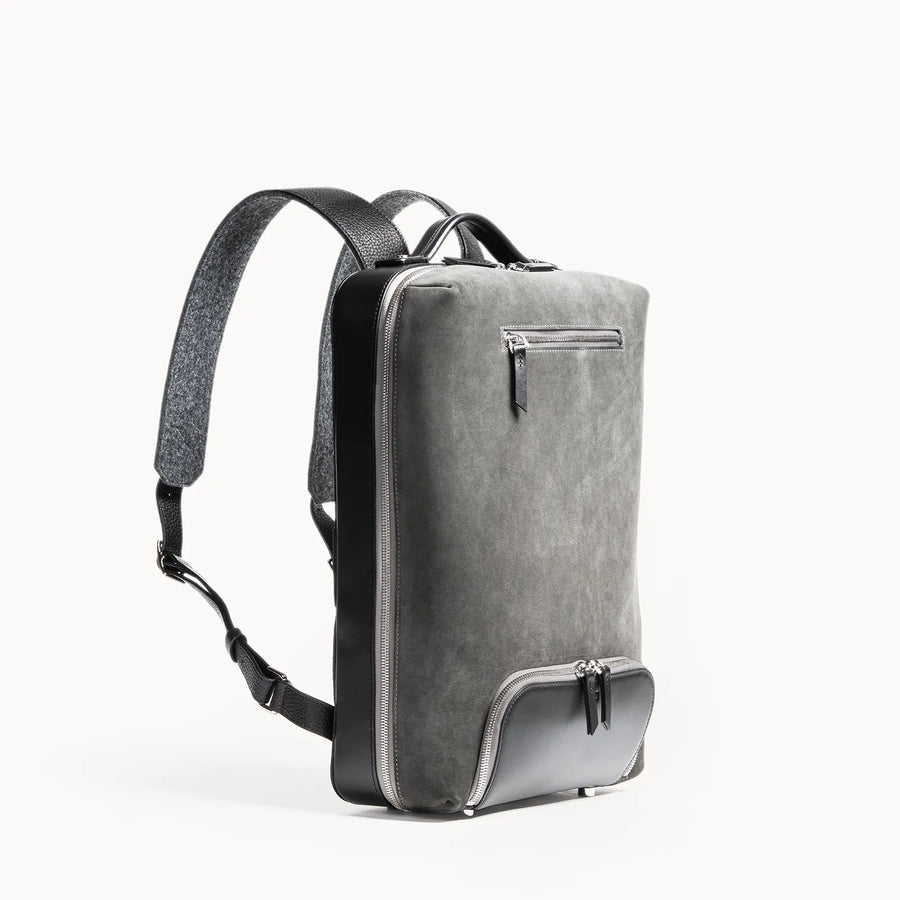 Sac à dos en cuir nubuck ~ NEVILLE -GRIS