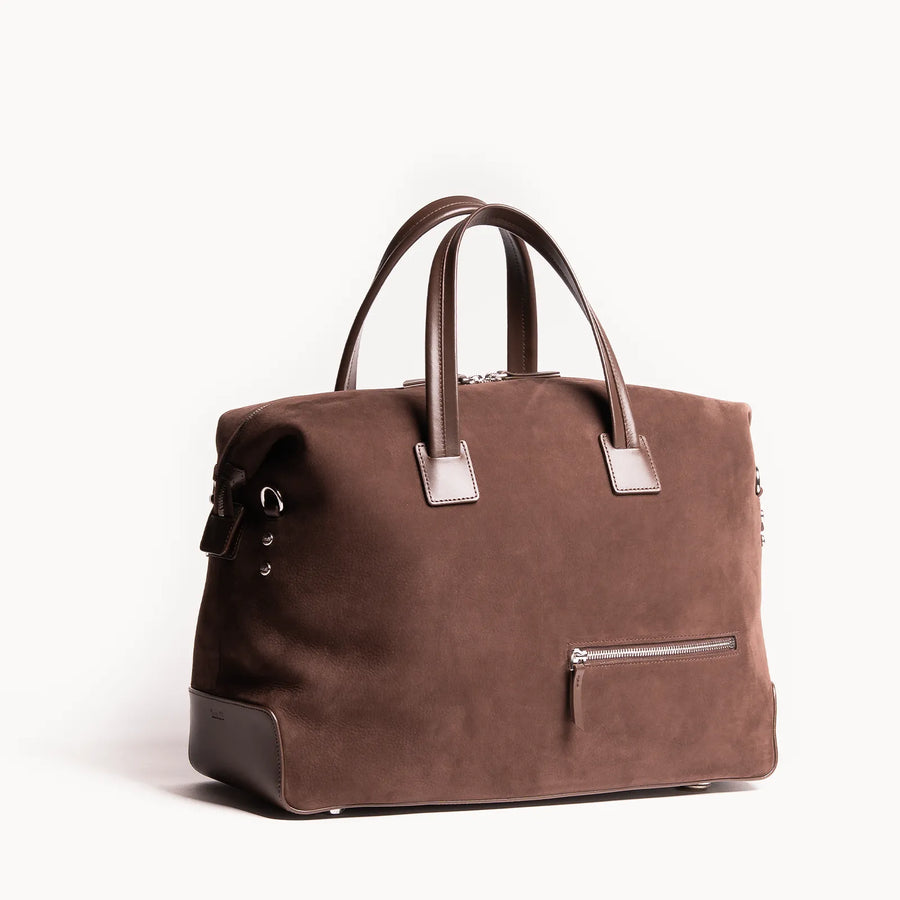 Sac de voyage 48 heures~NORRIS~Cuir nubuck marron