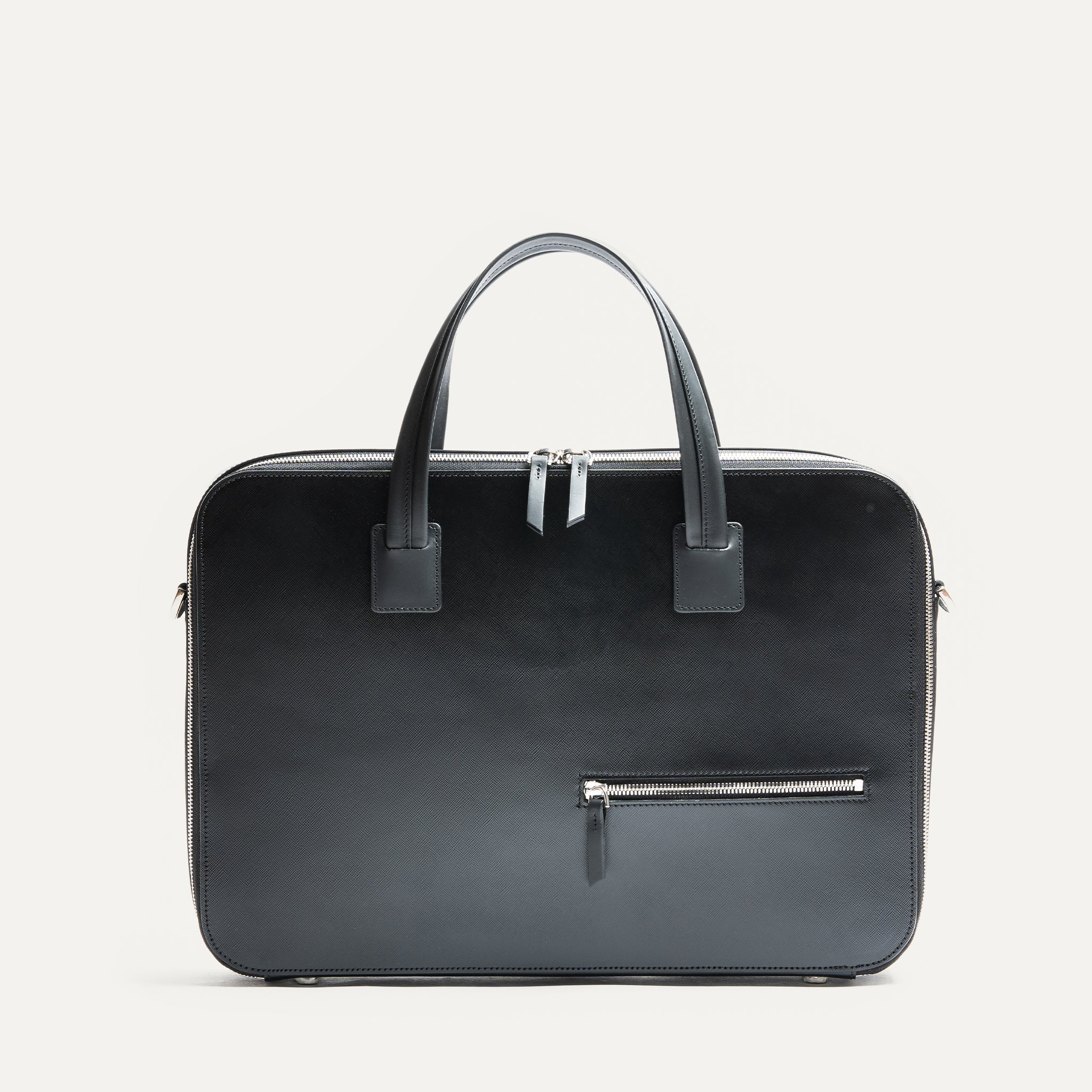 lundi Saffiano Leather Briefcase | PAOLO Black