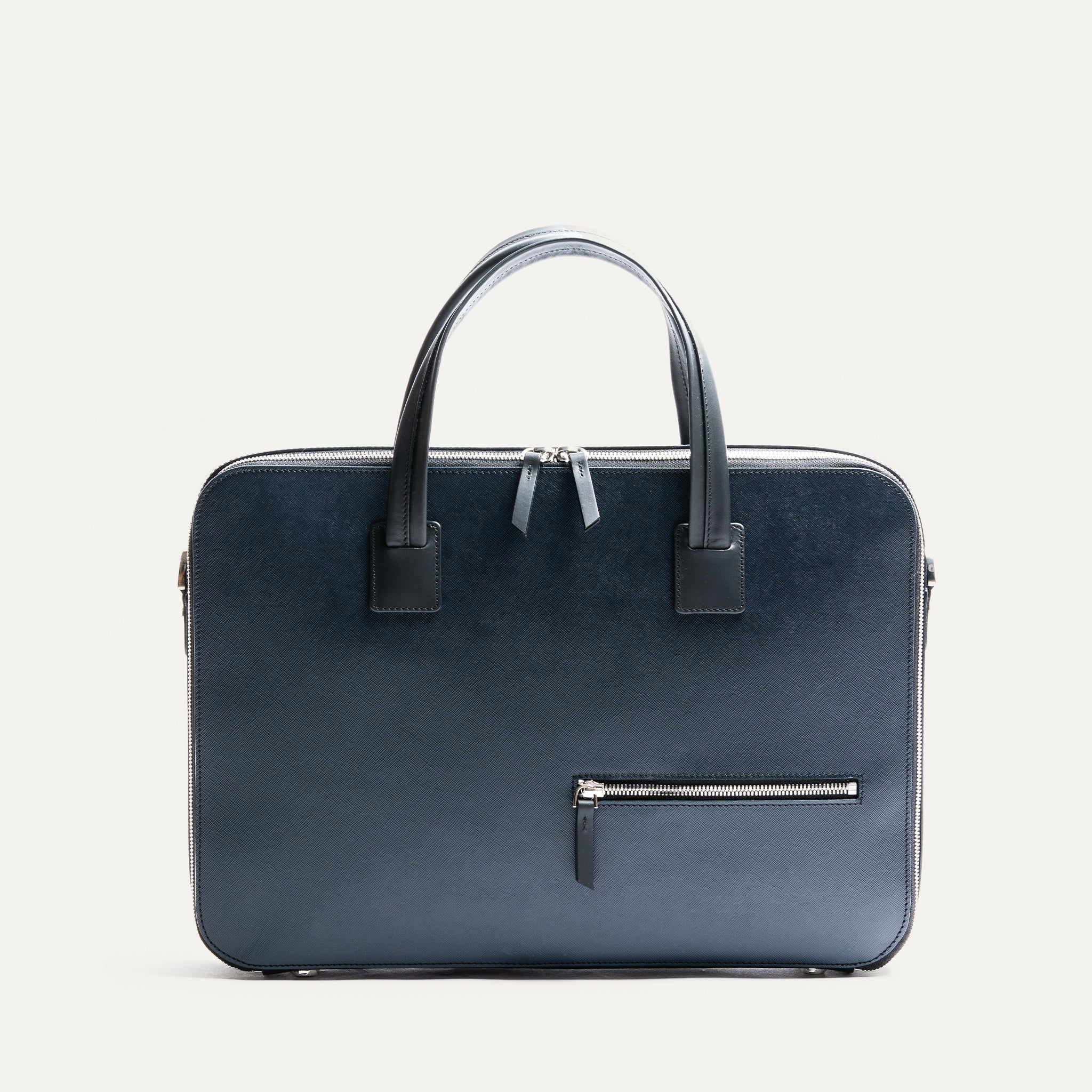 lundi Saffiano Leather Briefcase | PAOLO Navy