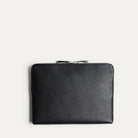 Pochette ordinateur en cuir grainé noir