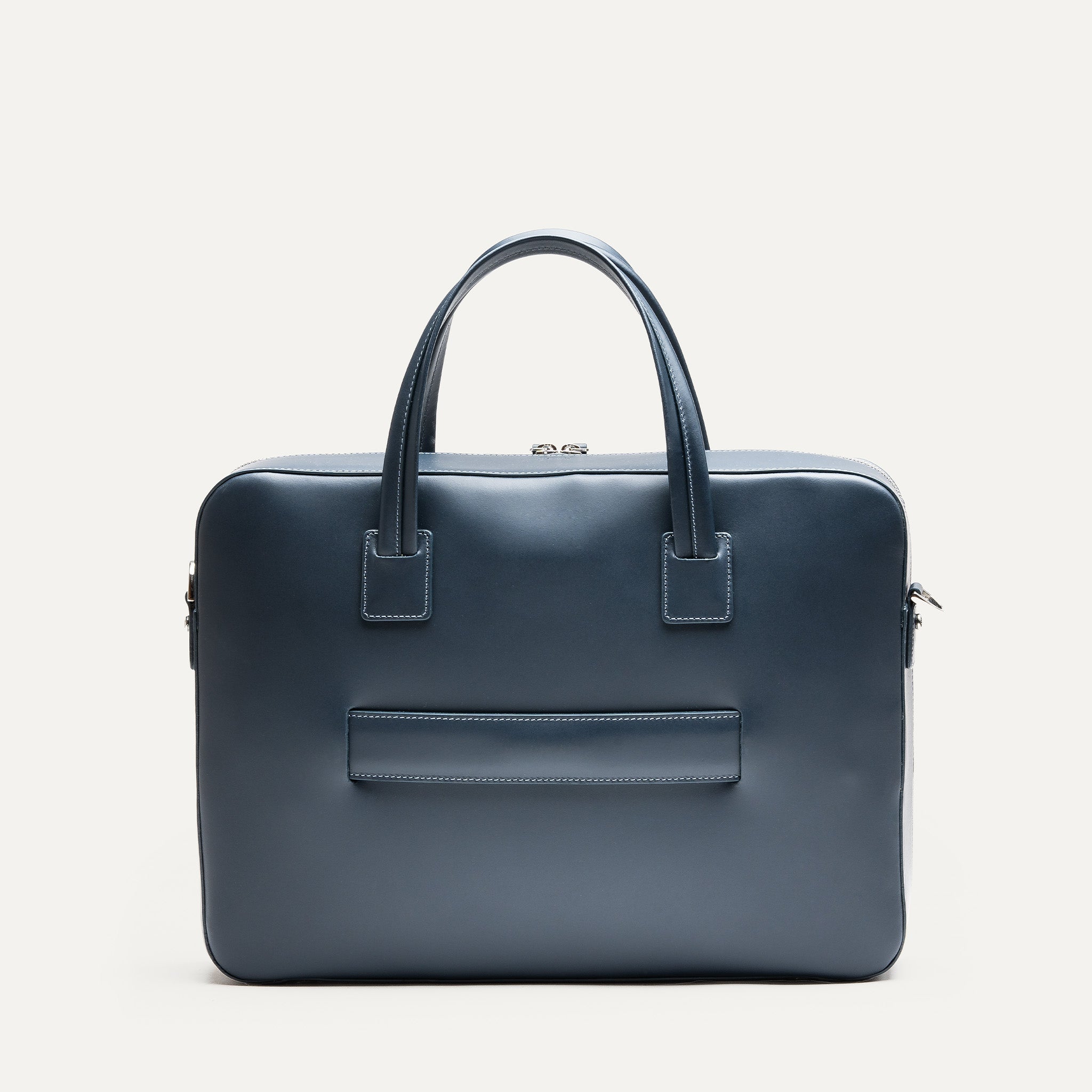 Navy Leather Briefcase for Laptop | ALESSANDRO by lundi