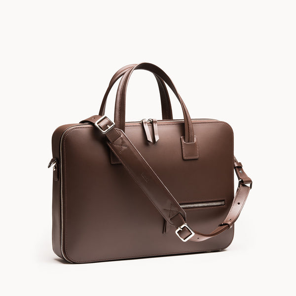 Porte-documents Berluti En Cuir Calligraphie - Marron Et Noir, Avec Sac De Rangement, Occasion Très Bon état