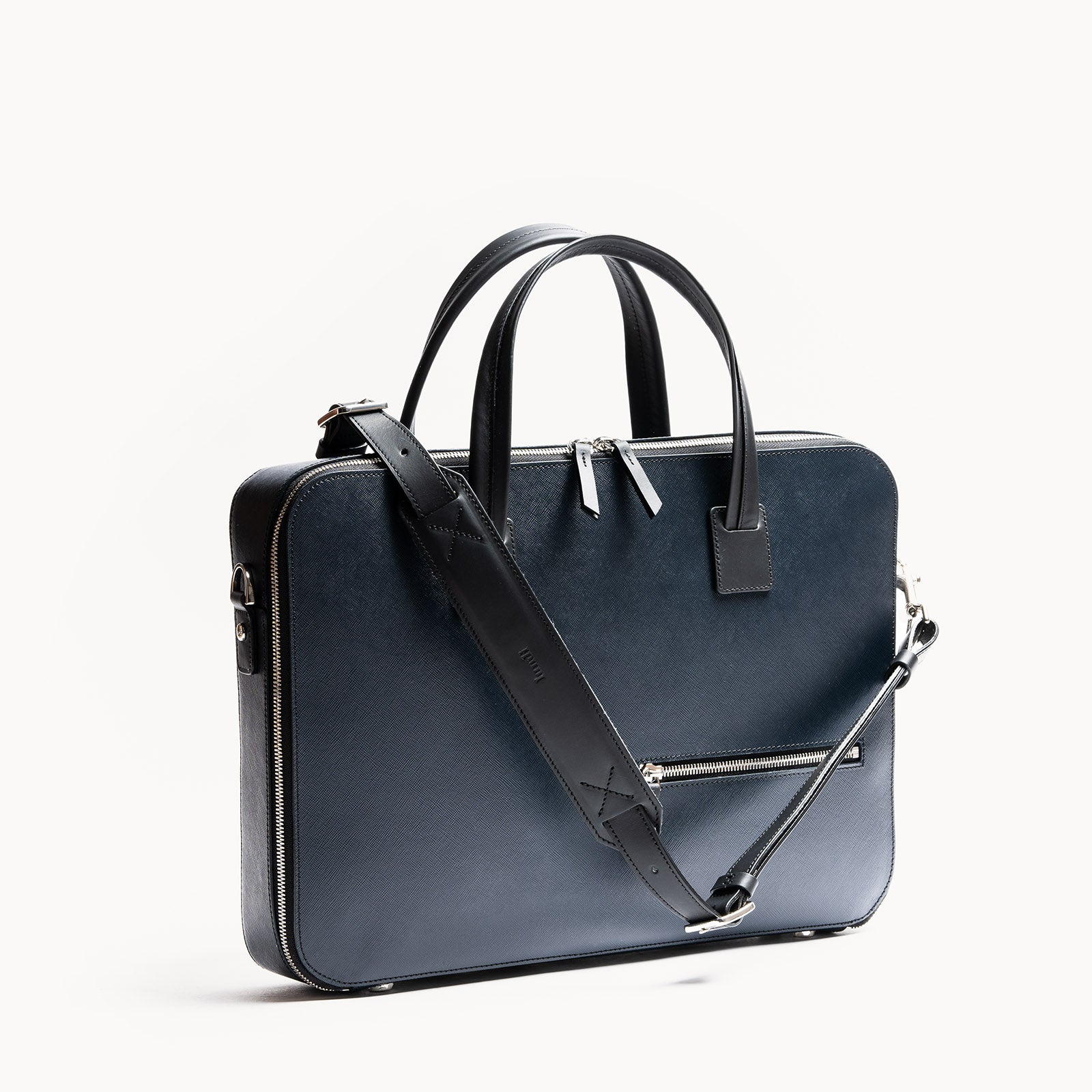 Sac à bandoulière homme en cuir bleu marine