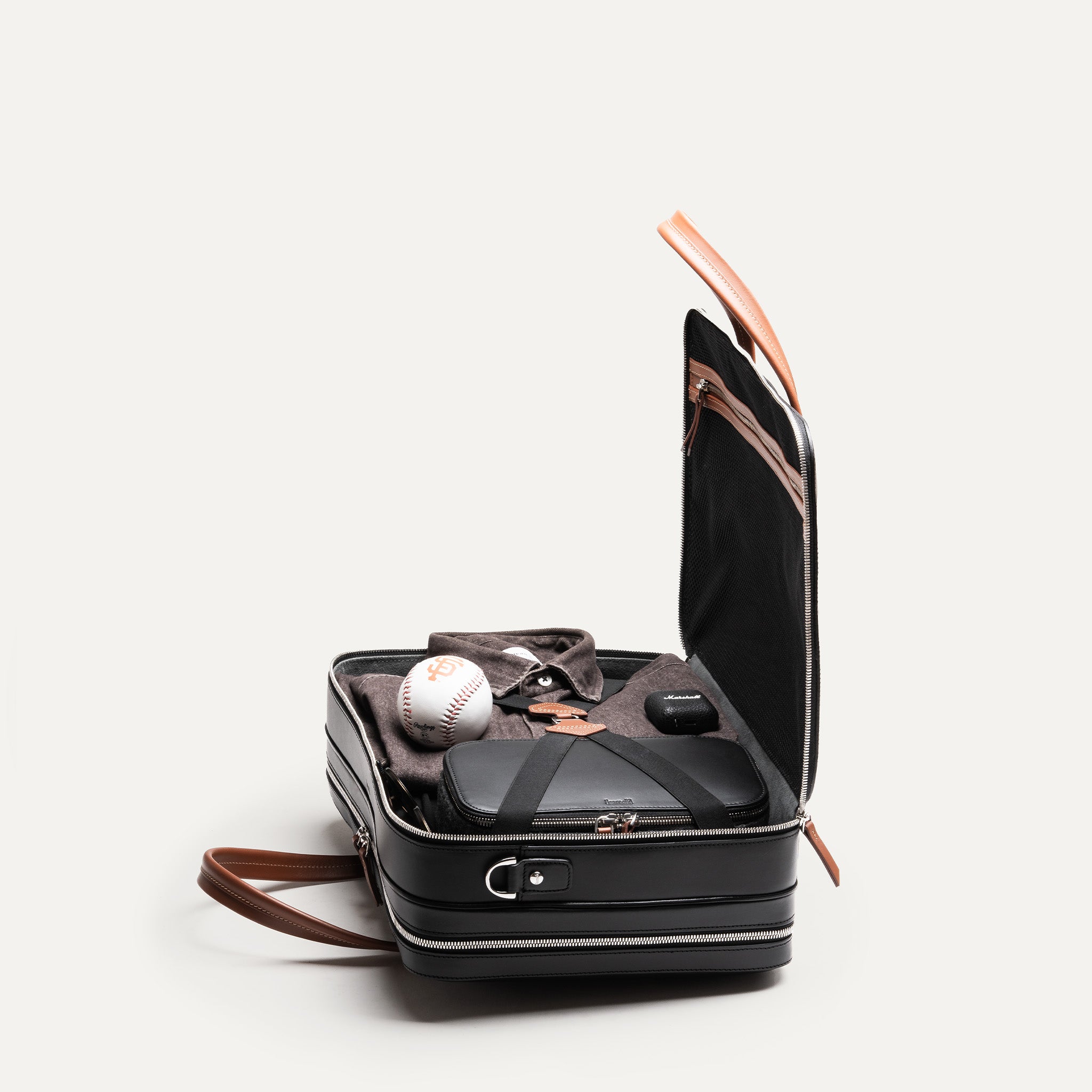 Leather travel computer bag for 2 days | lundi BELLECOURT