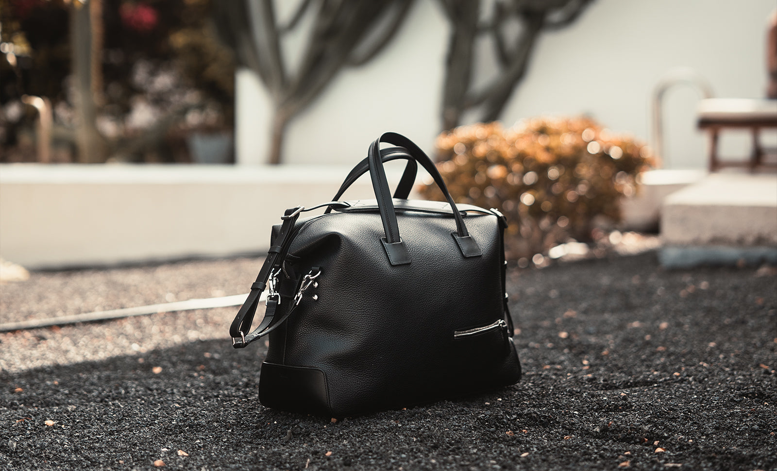 Sac de voyage 48 heures ~ WESLEY~ Cuir grainé marine