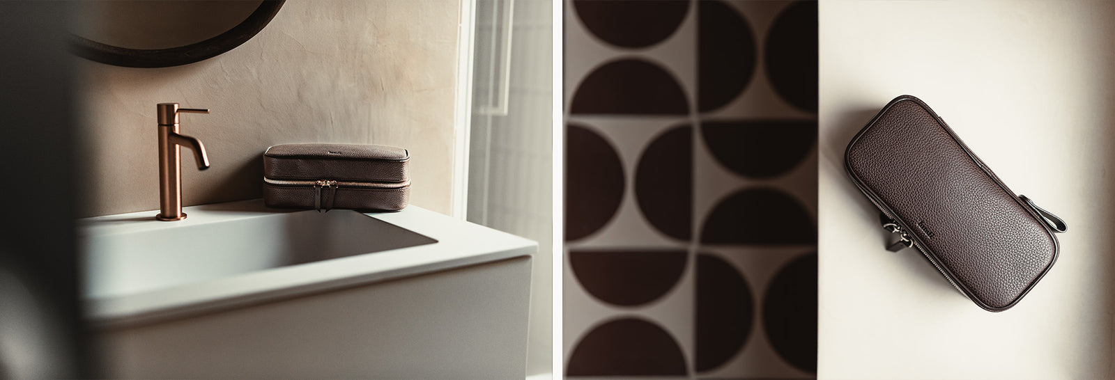 Trousse de toilette cuir ~ CLARA - MARINE