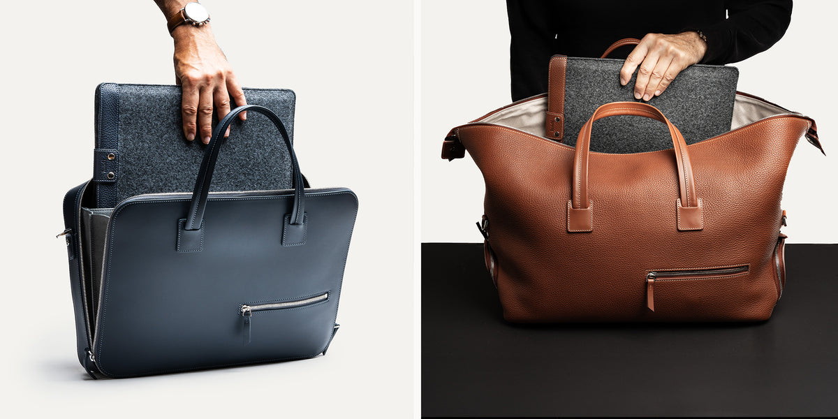 16 Inche Compter Case 12 to 16 inch leather and felt computer case | lundi