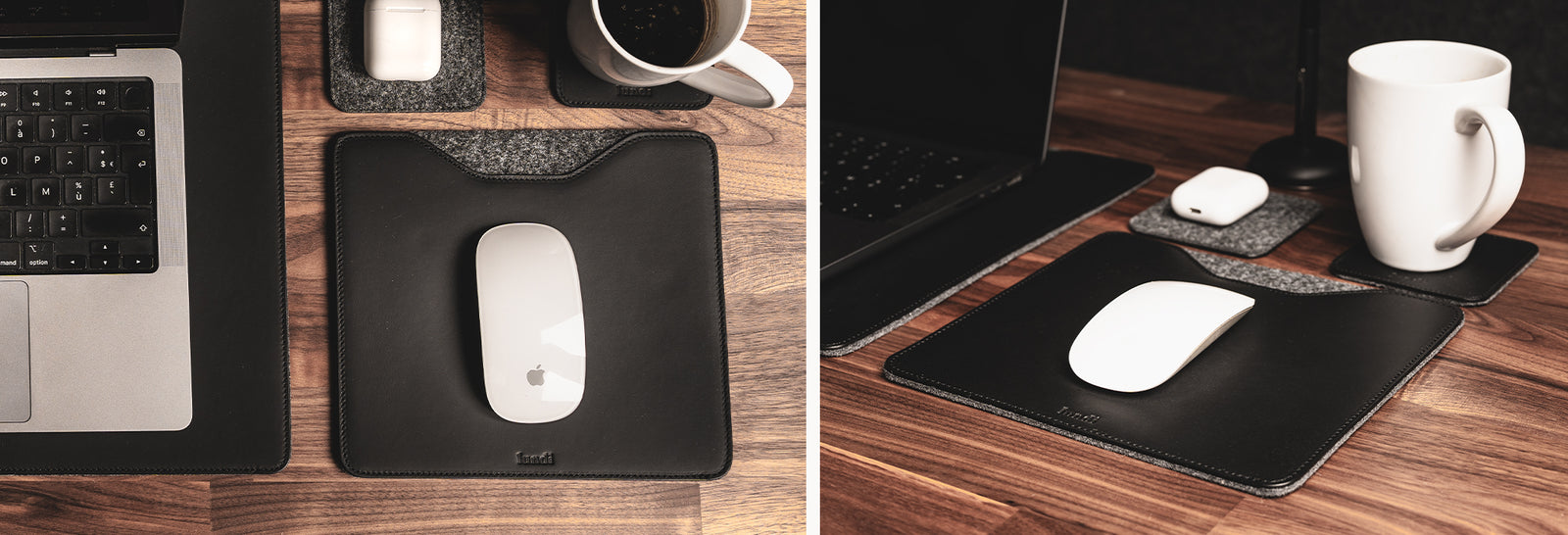 Tapis de souris en cuir ~ NINO - MARINE