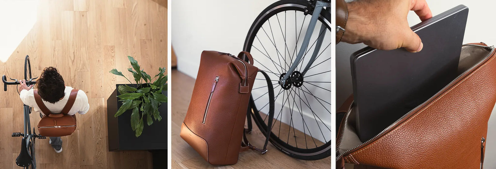 Sac à dos en cuir ~ ROMEO MARRON