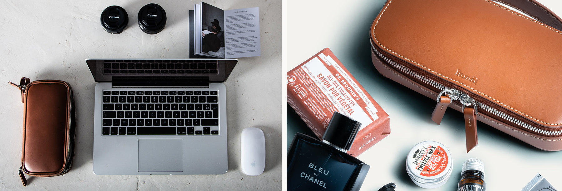 Trousse de toilette compacte ~ SARAH II - COGNAC