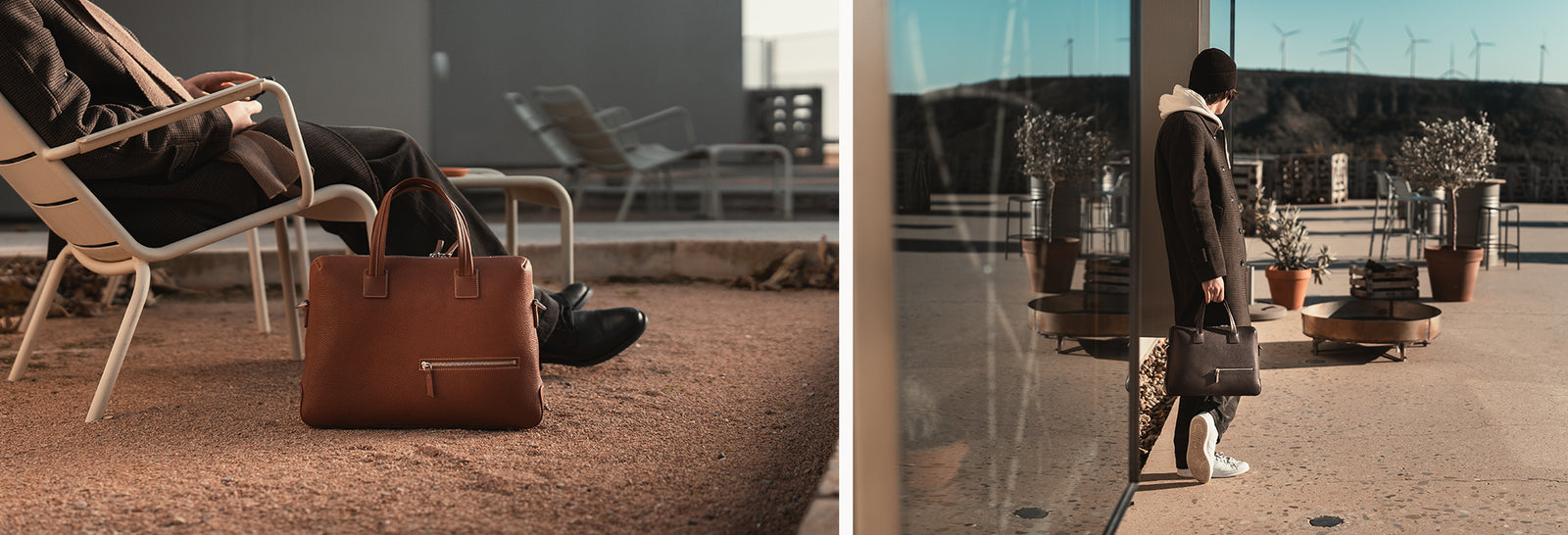 Porte-documents en cuir grainé ~ VALENTIN - NOIR