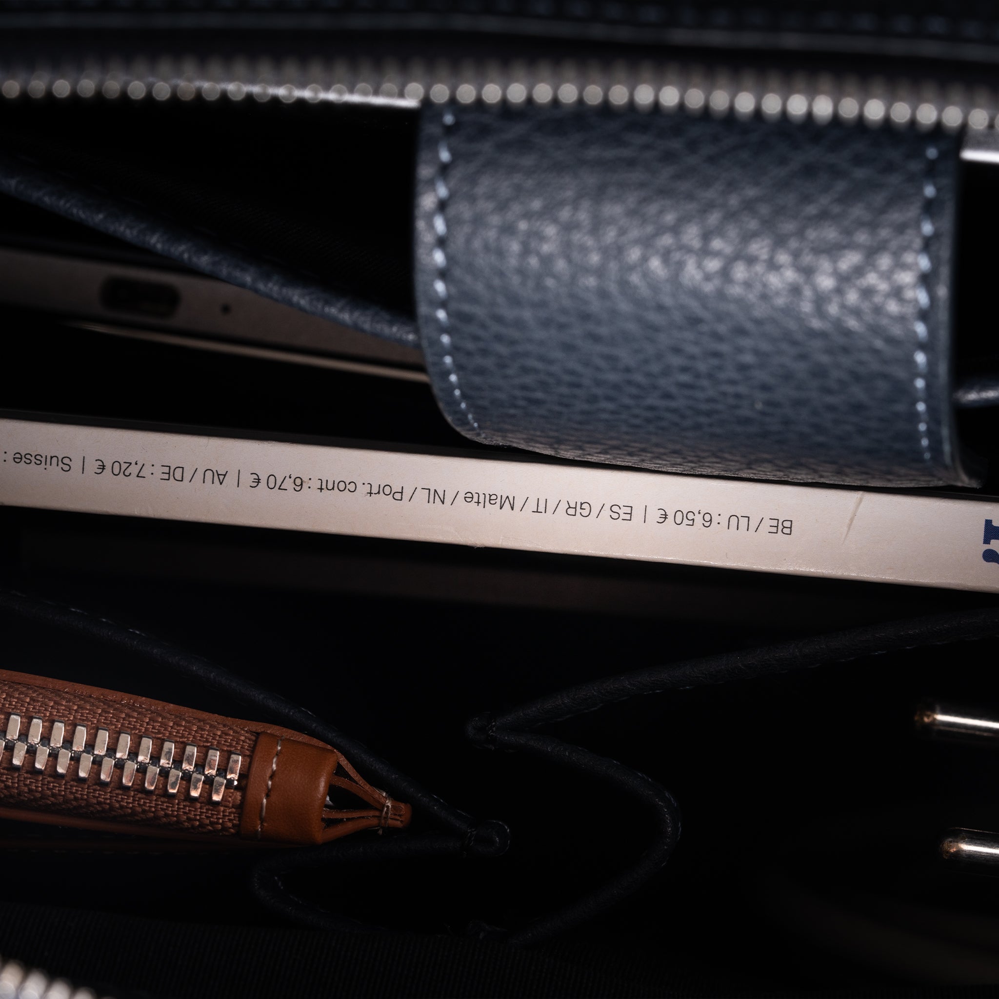lundi Leather Briefcase | Valentin Navy