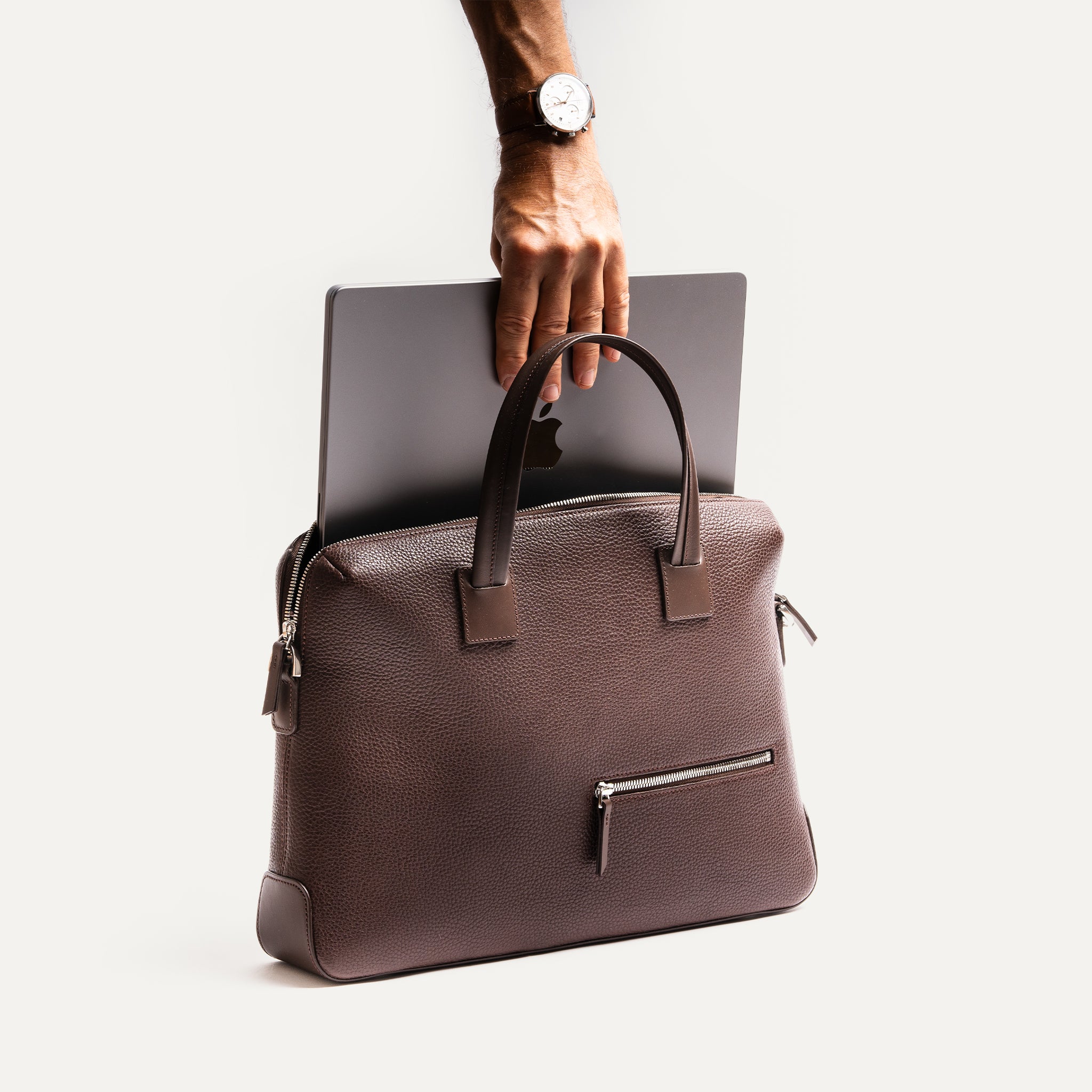 lundi Leather Briefcase | Valentin Chestnut