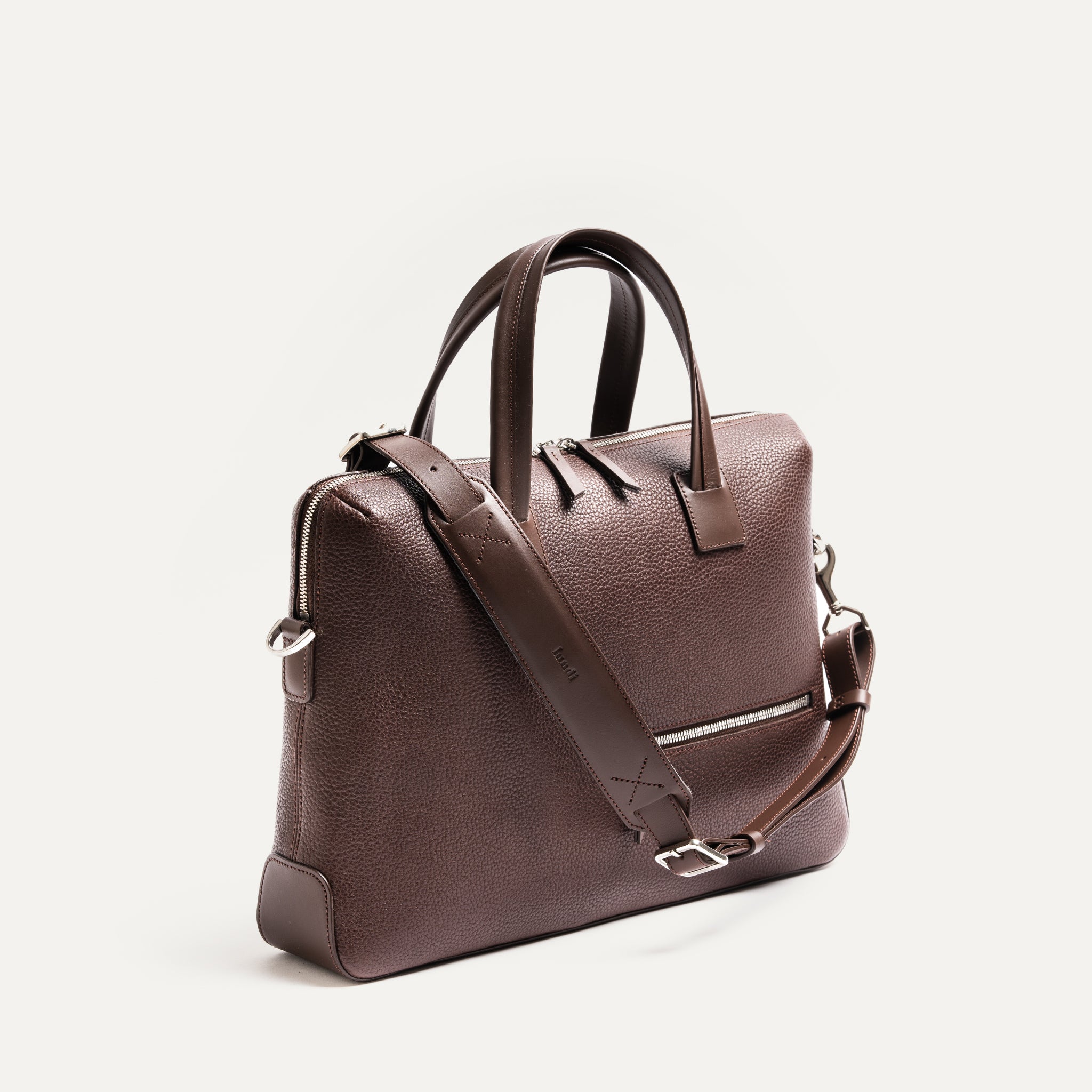 lundi Leather Briefcase | Valentin Chestnut