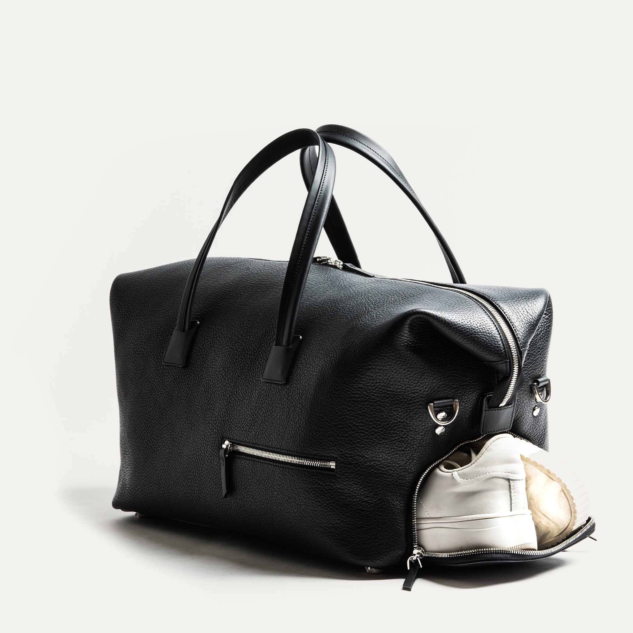 WILSON, Noir | Weekender lundi en cuir grainé et lisse