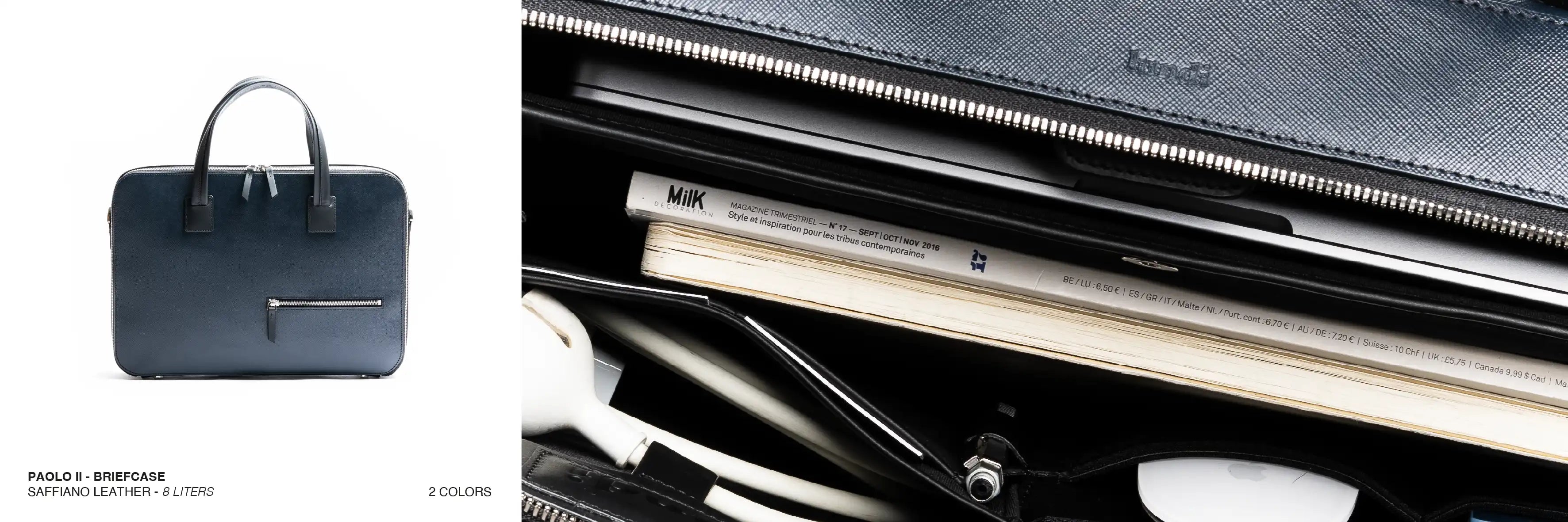 saffiano leather briefcase by lundi
