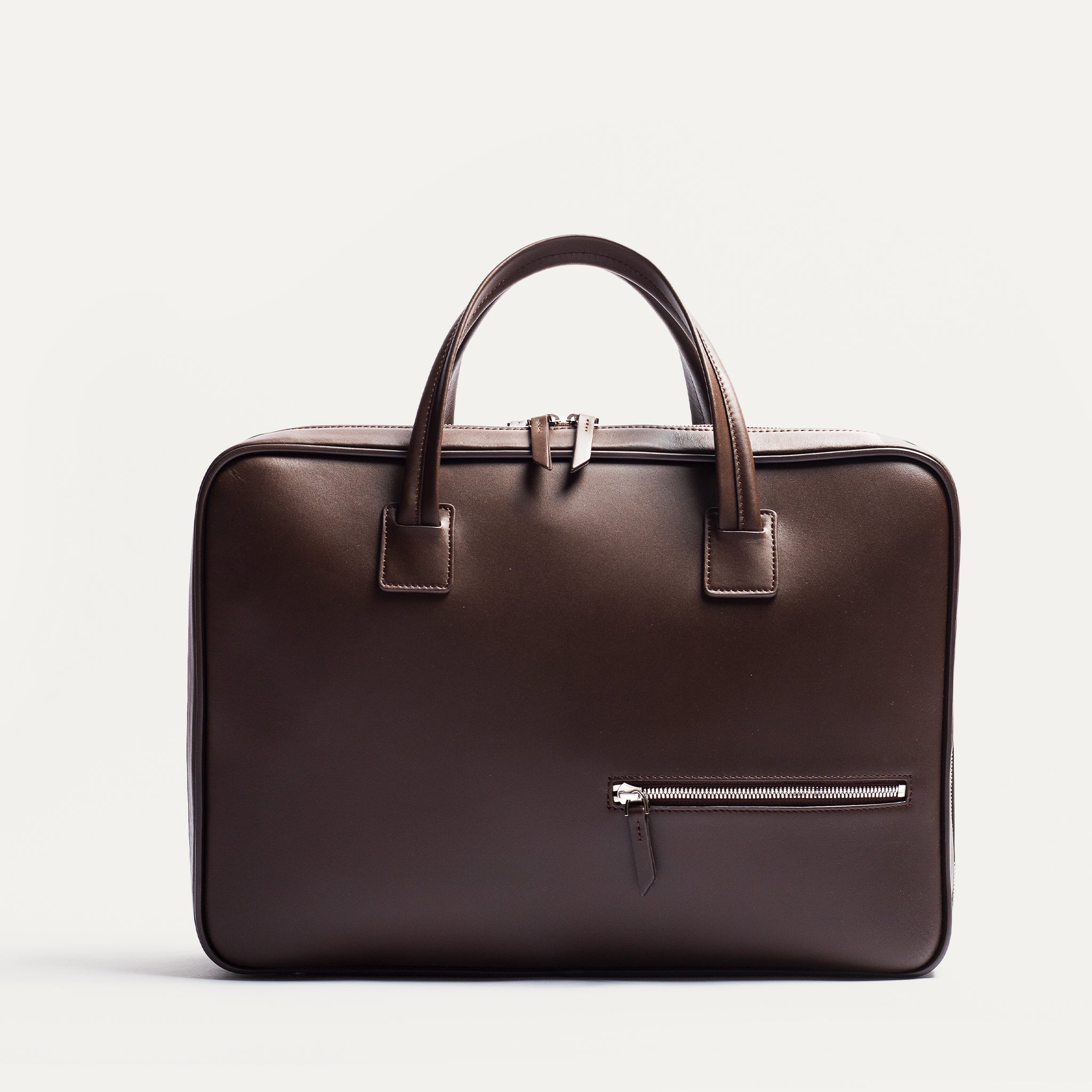 BELLECOURT Marron | Sac ordinateur 36 heures lundi en cuir lisse