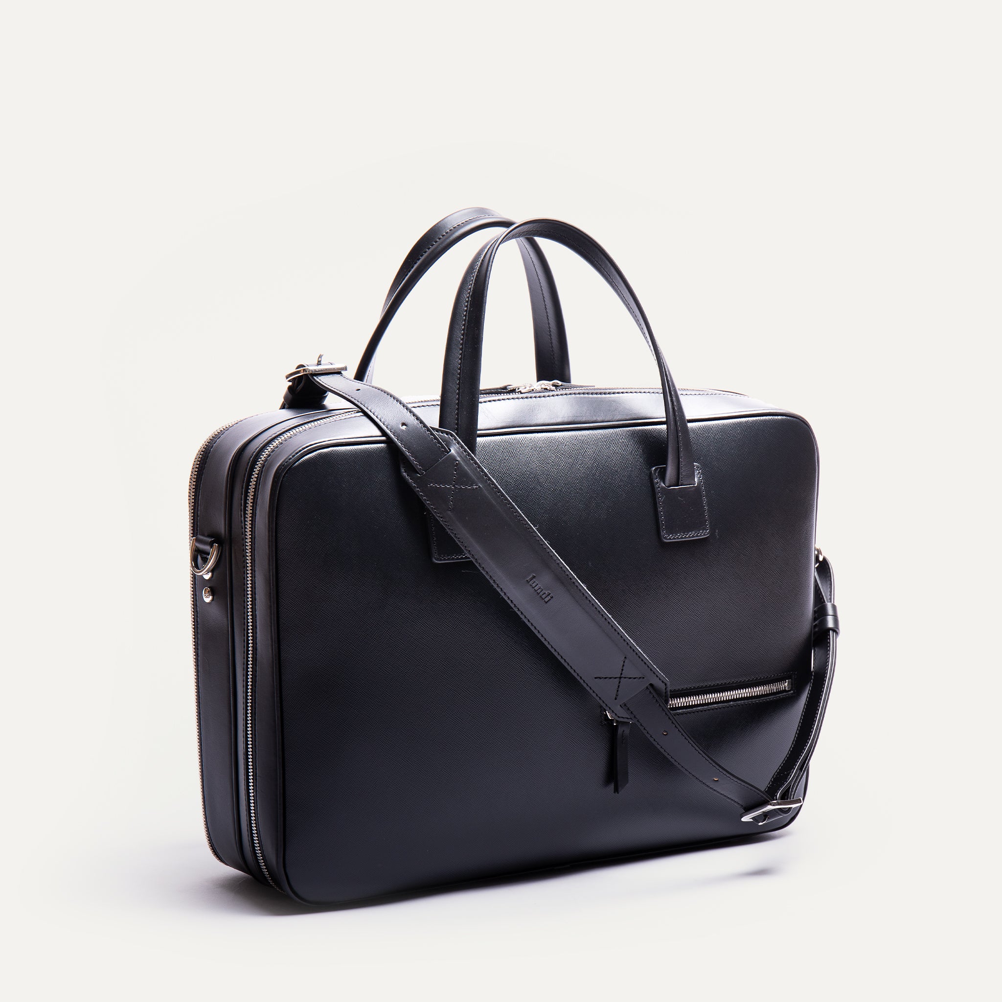 CARDIGNAC - Noir | Sac de voyage 36 heures lundi en cuir texturé