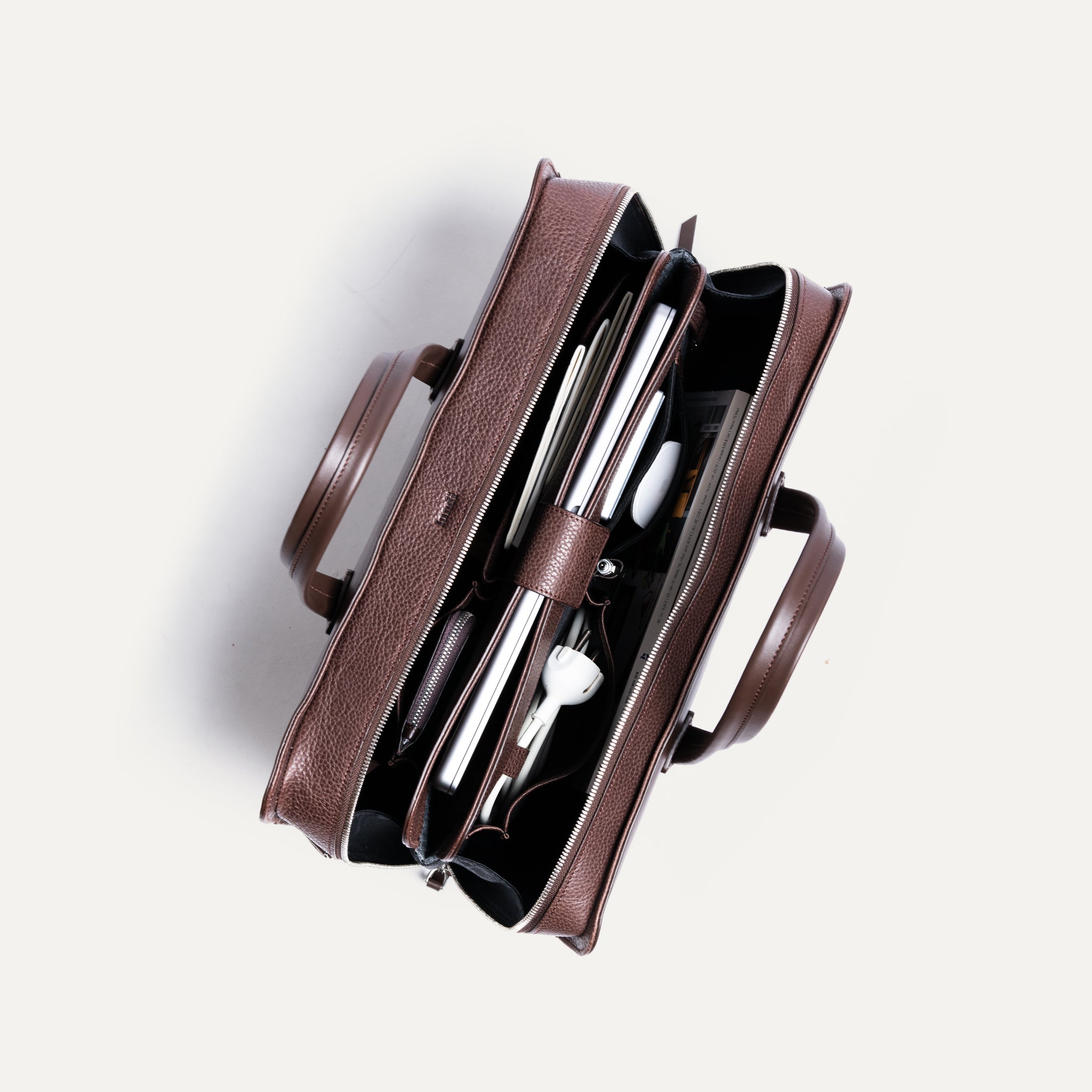 lundi Leather Briefcase | VICTOR Chestnut