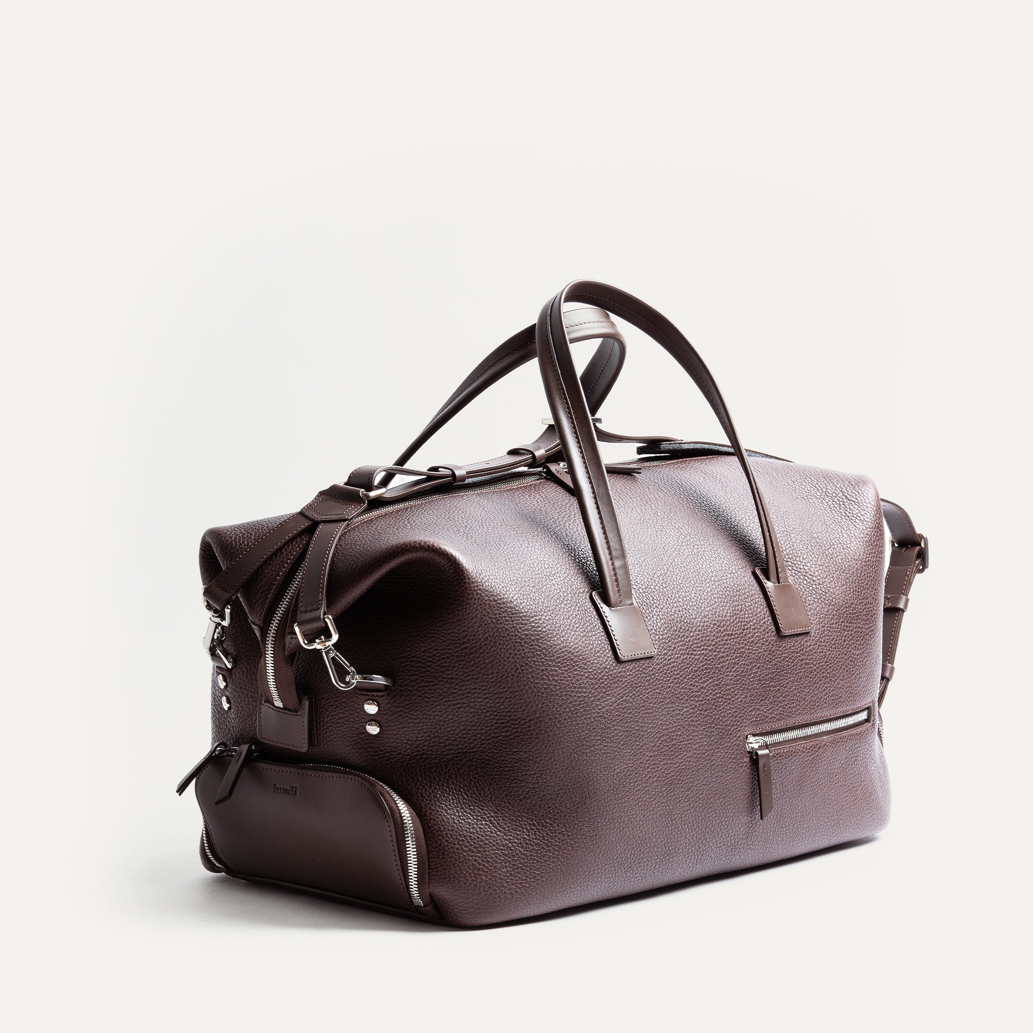 WILSON, Marron | Weekender lundi en cuir grainé et lisse