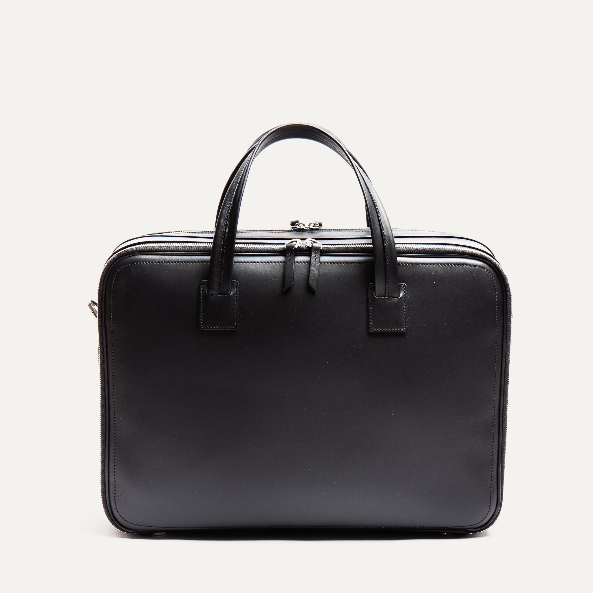 BELLECOURT - Black | Sac ordinateur 36 heures lundi en cuir lisse