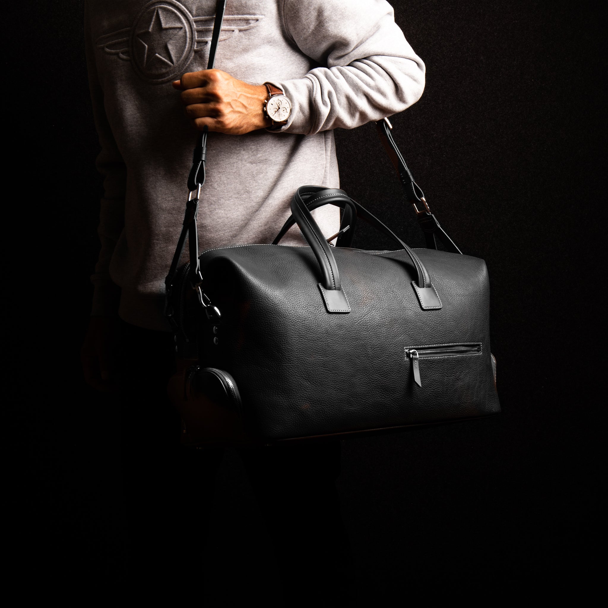 WILSON, black | lundi full-grain leather weekender