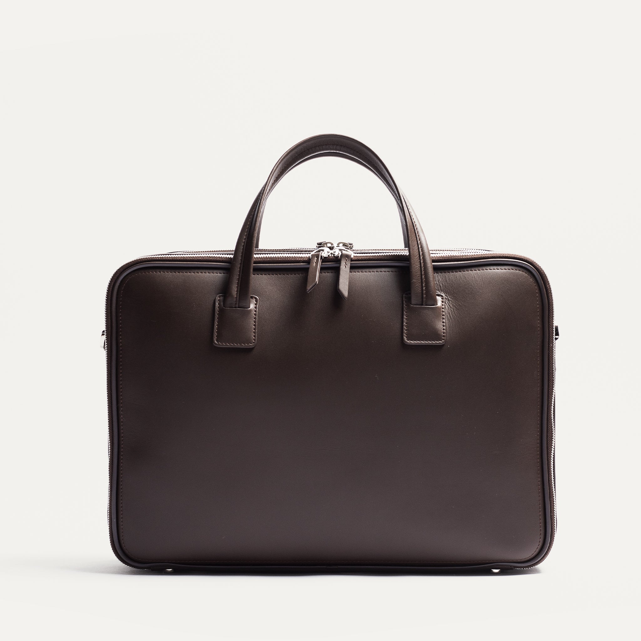 BELLECOURT Marron | Sac ordinateur 36 heures lundi en cuir lisse