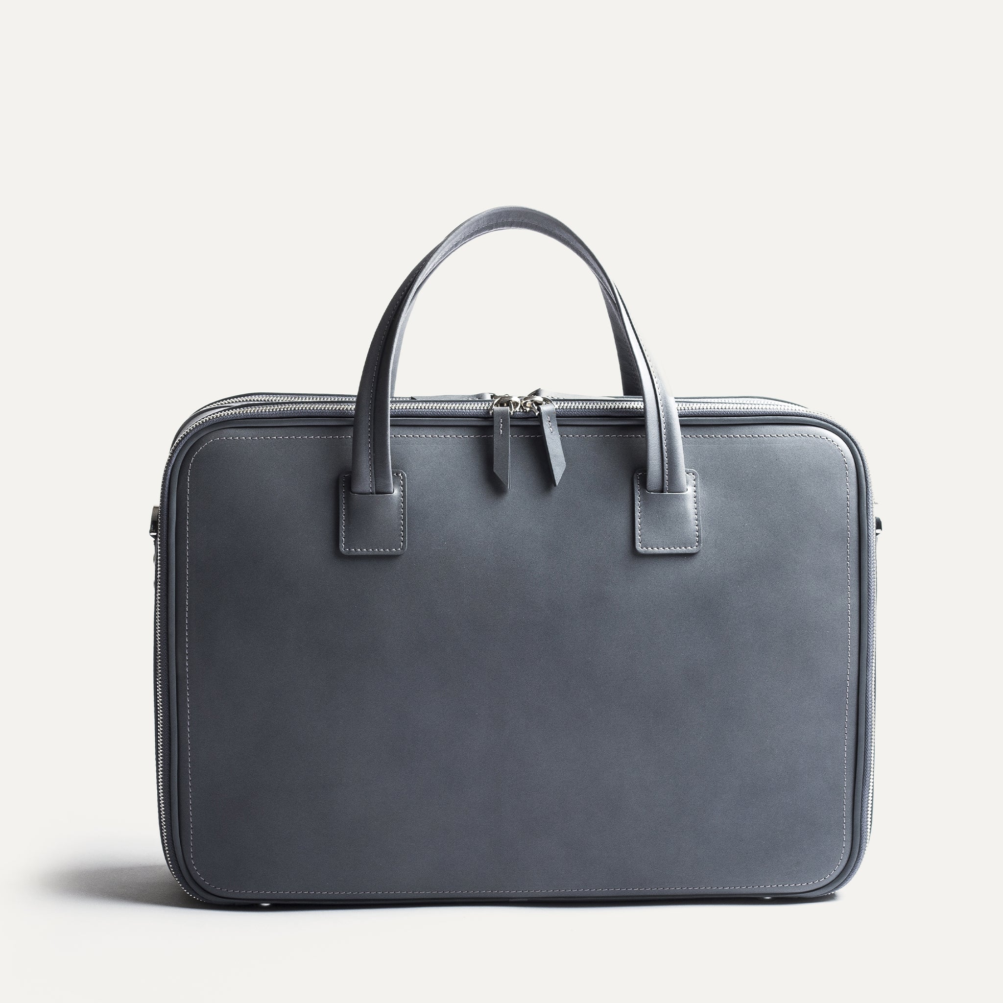 BELLECOURT - Gris | Sac ordinateur 36 heures lundi en cuir lisse