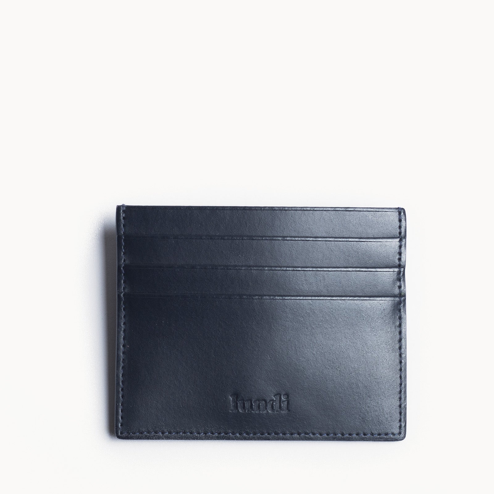 Porte carte cuir marine - modèle KARL signé par lundi - élégant et luxueux.