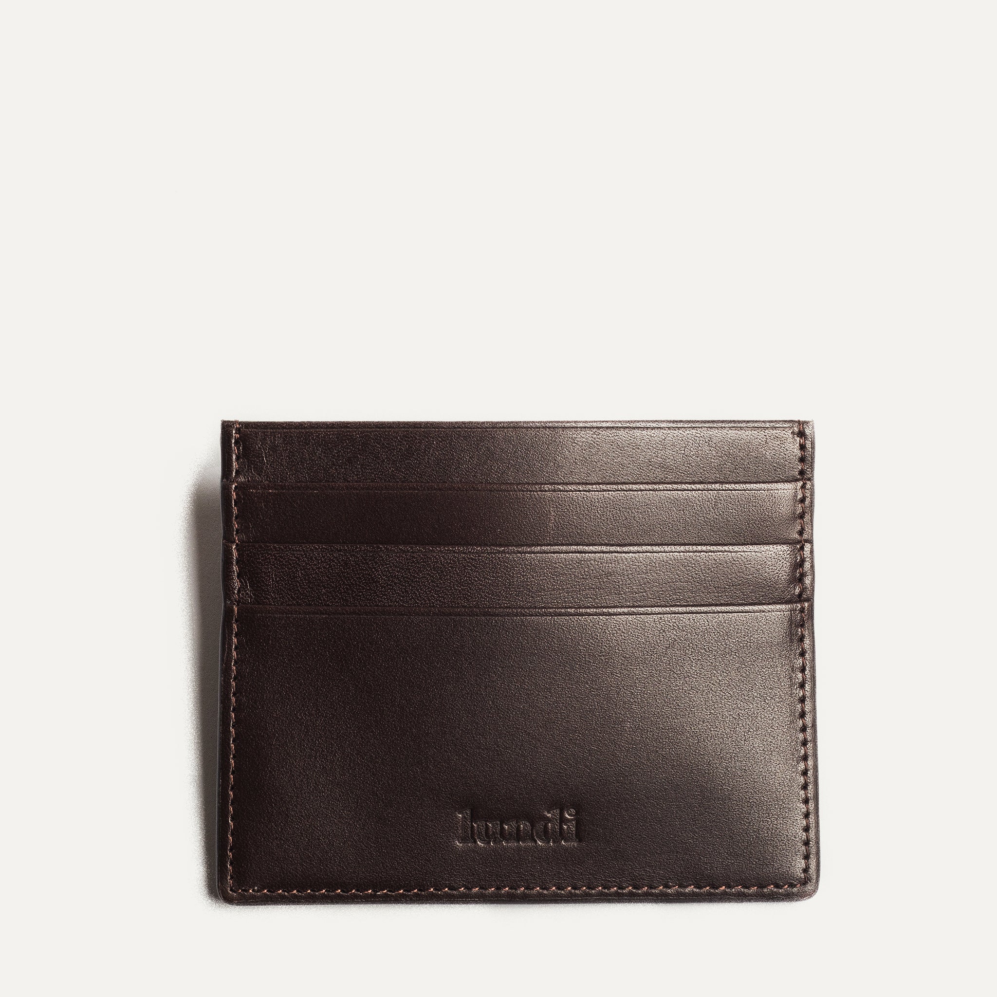 lundi leather card holder | KARL Brown