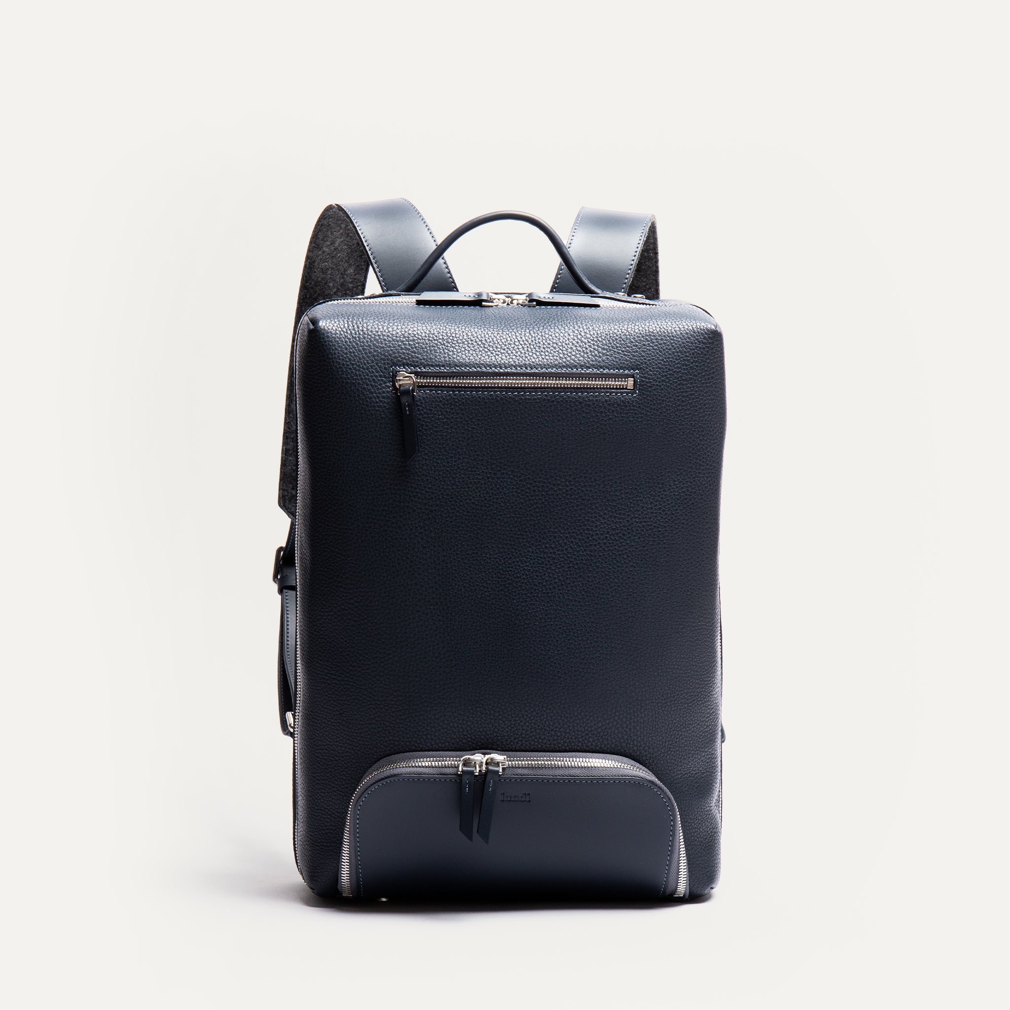 lundi Leather Backpack | GIANI Navy